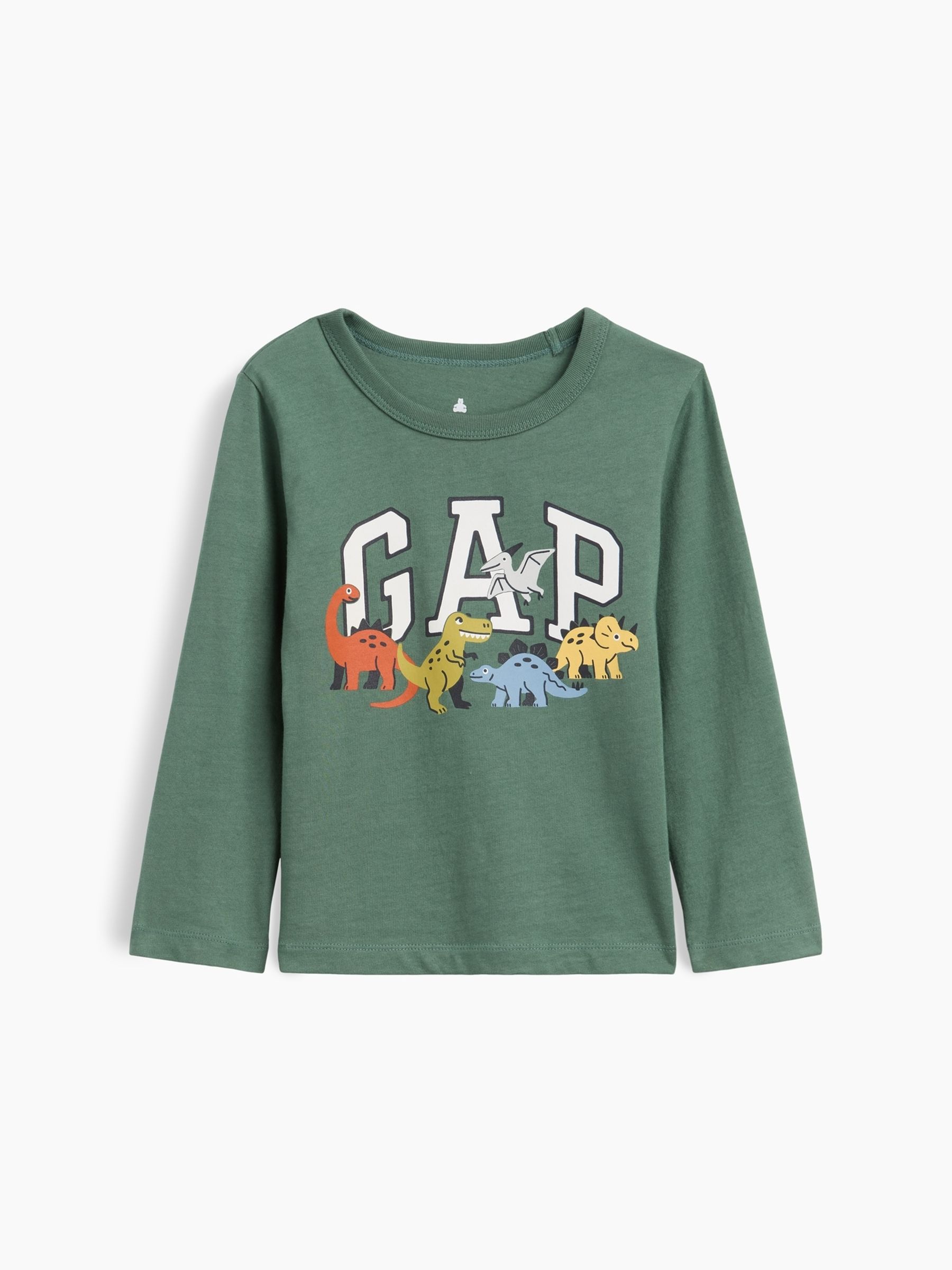 Green Dinosaur Graphic Long Sleeve T-Shirt - Image 2 of 4 Green Dinosaur Graphic Long Sleeve T-Shirt - Image 2 of 4