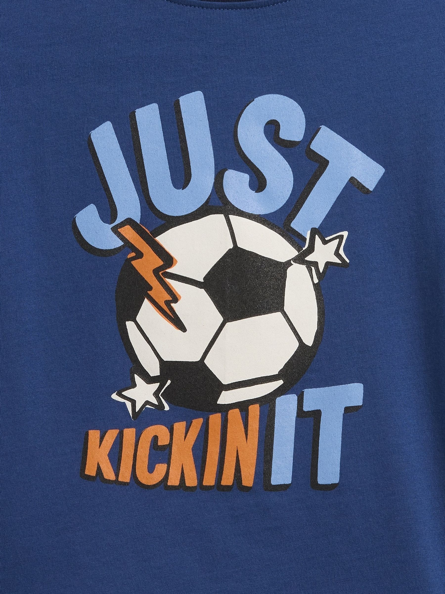 Blue/Navy Football Graphic Long Sleeve T-Shirt - Image 3 of 3