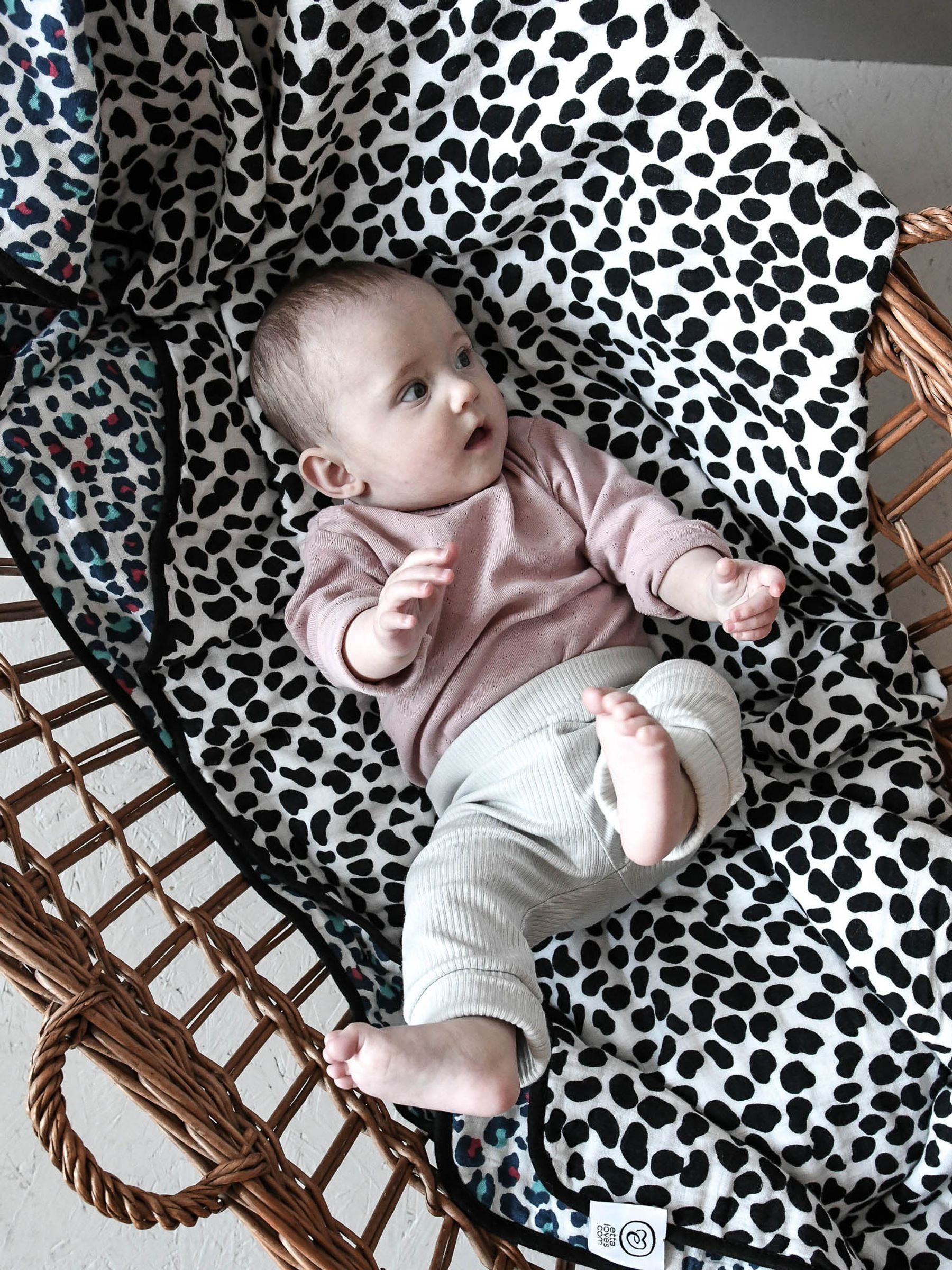 Animal Print Reversible Sensory Muslin Blanket - Image 4 of 6