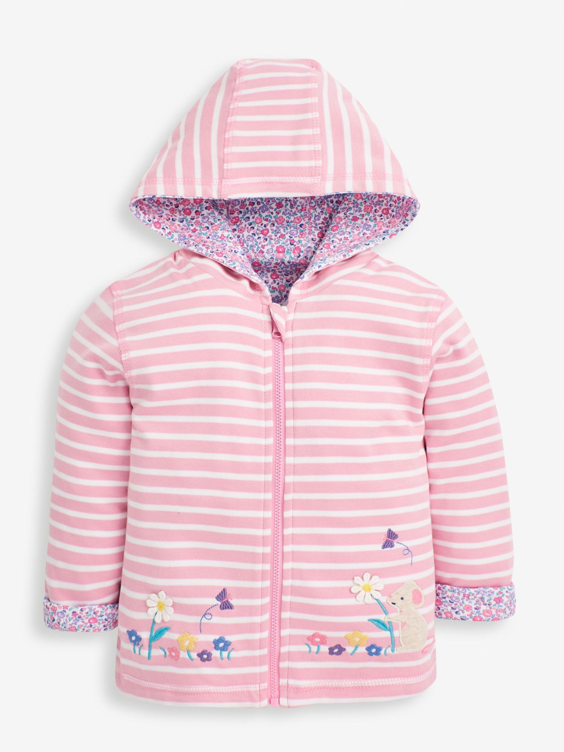 Pink Mouse Appliqué Reversible Jersey Hoodie | JoJo Maman Bébé USA