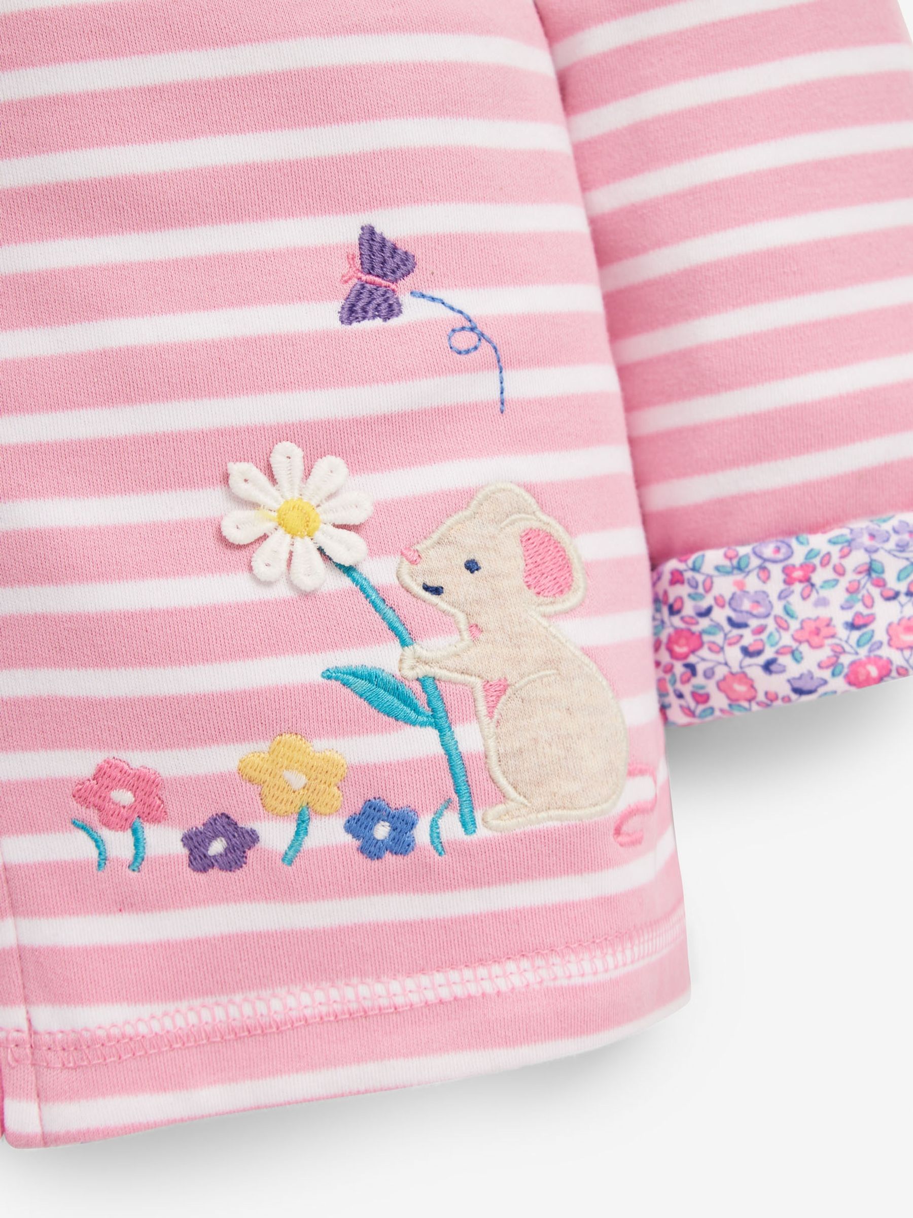Pink Mouse Appliqué Reversible Jersey Hoodie | JoJo Maman Bébé