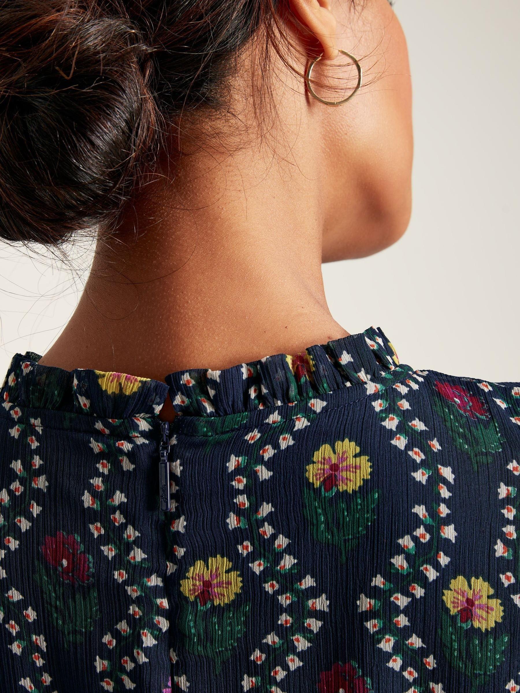 Helena Navy Floral Printed Dress - Image 5 of 8