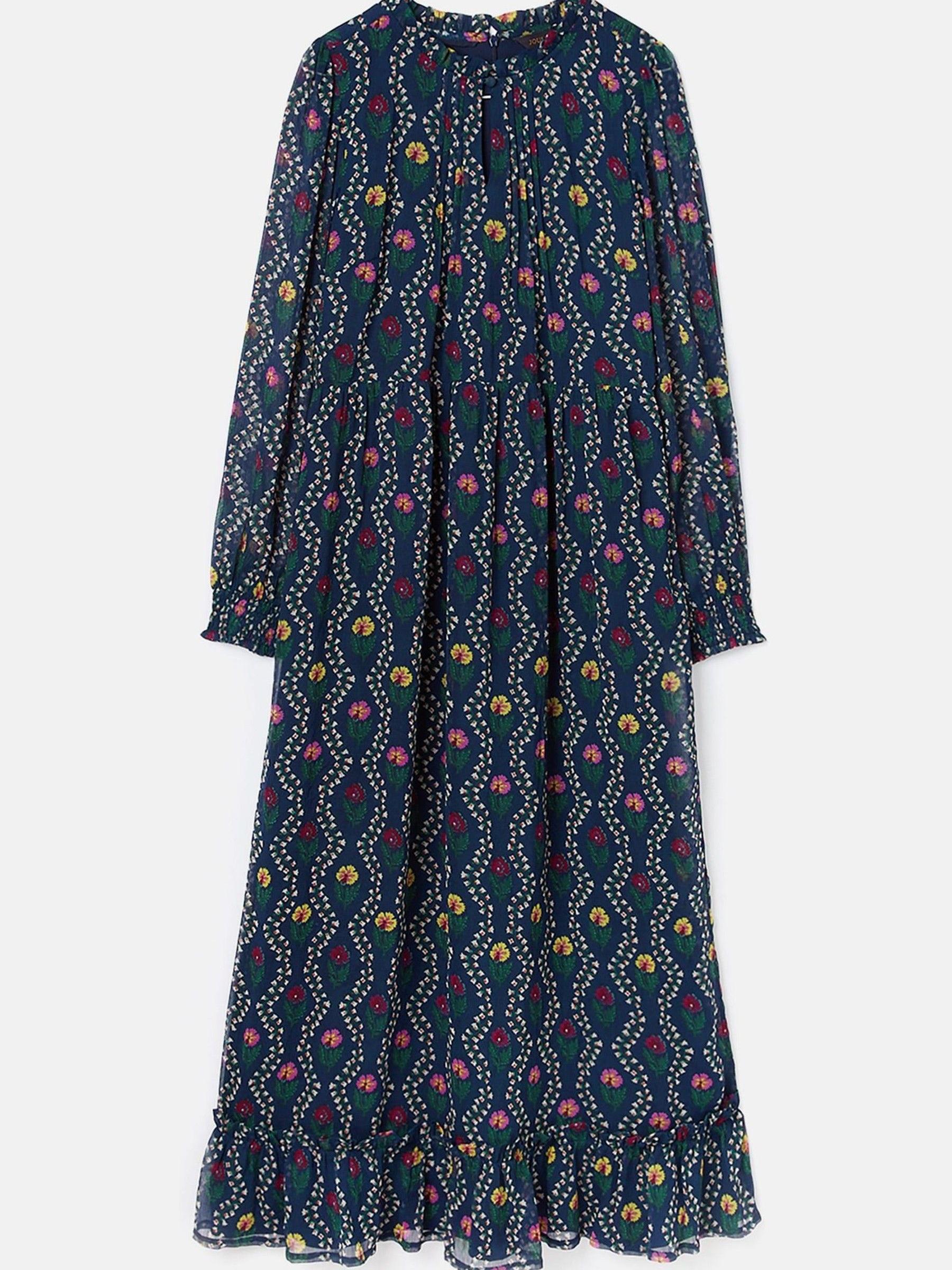 Helena Navy Floral Printed Dress - Image 8 of 8