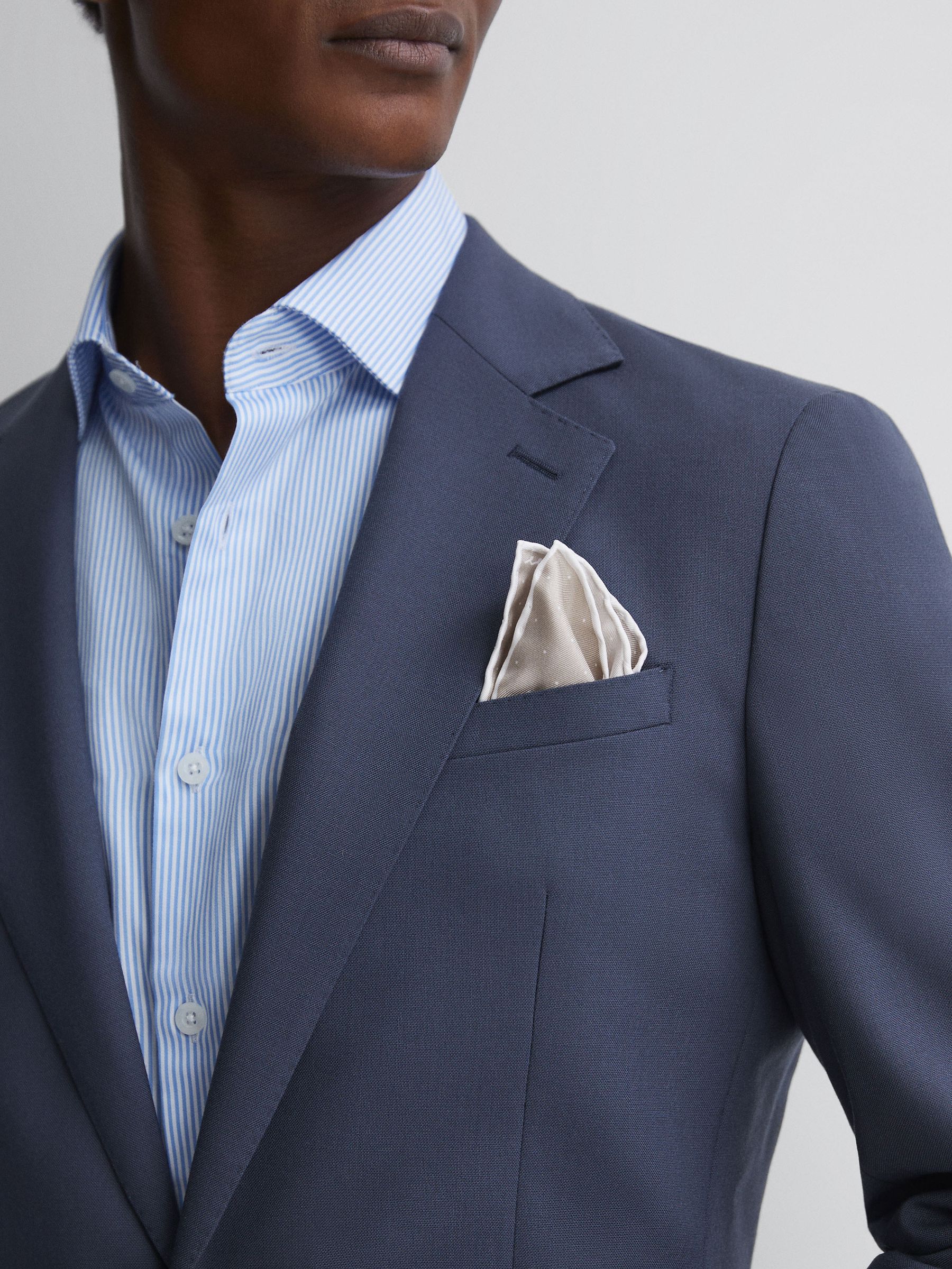 Polka Dot Silk Pocket Square in Champagne - Image 2 of 5