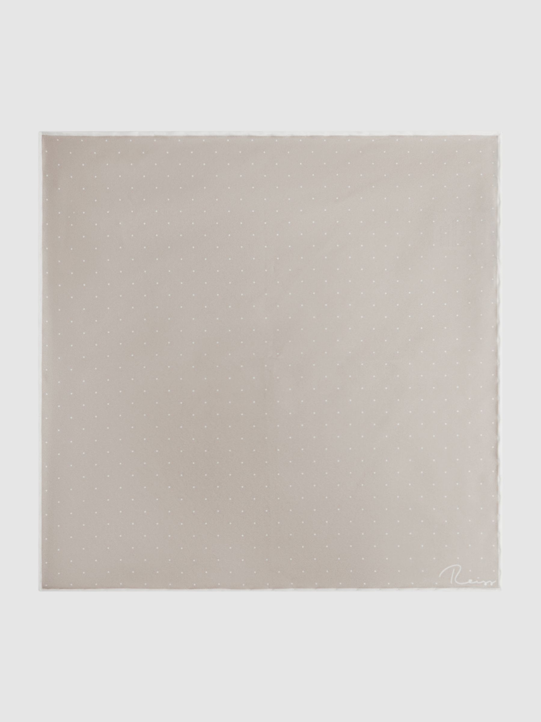 Polka Dot Silk Pocket Square in Champagne - Image 4 of 5