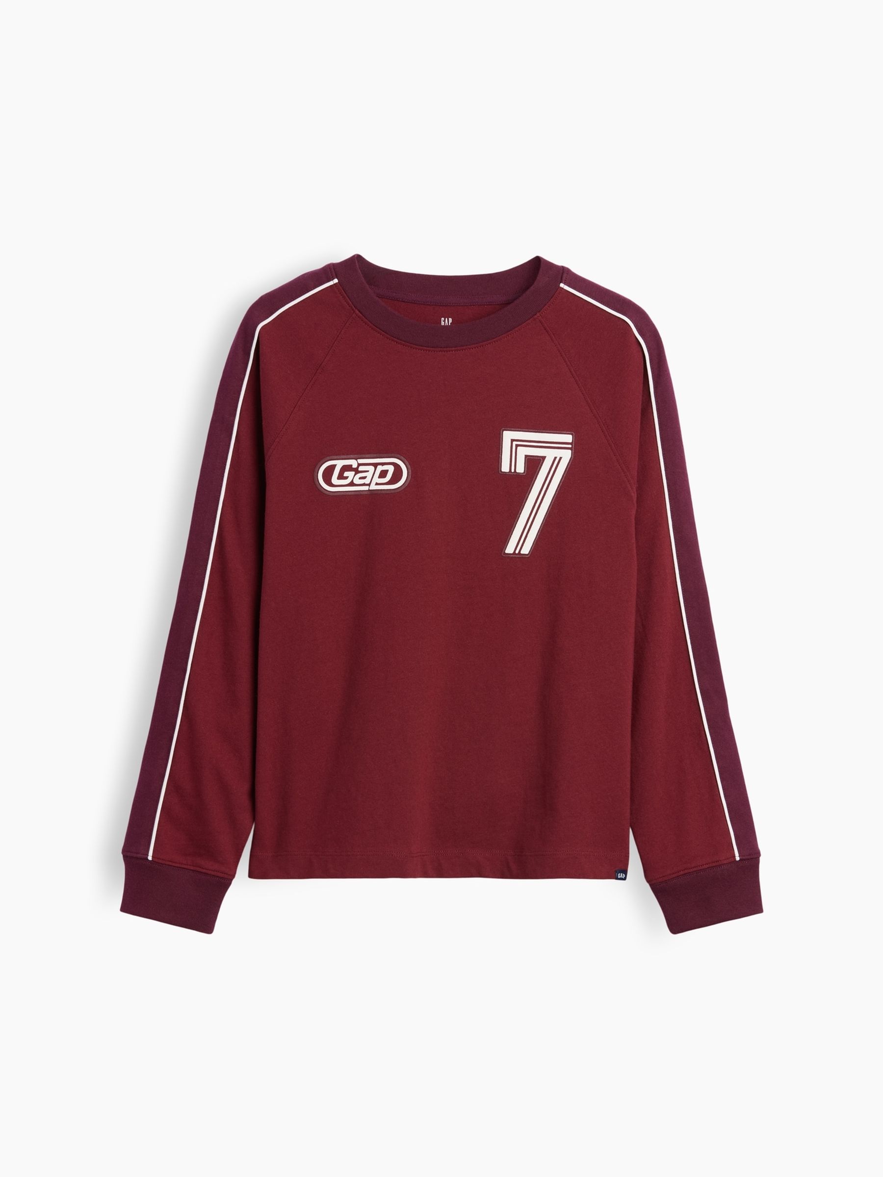 Burgundy Red Relaxed Logo Long Sleeve T-Shirt - Image 1 of 3