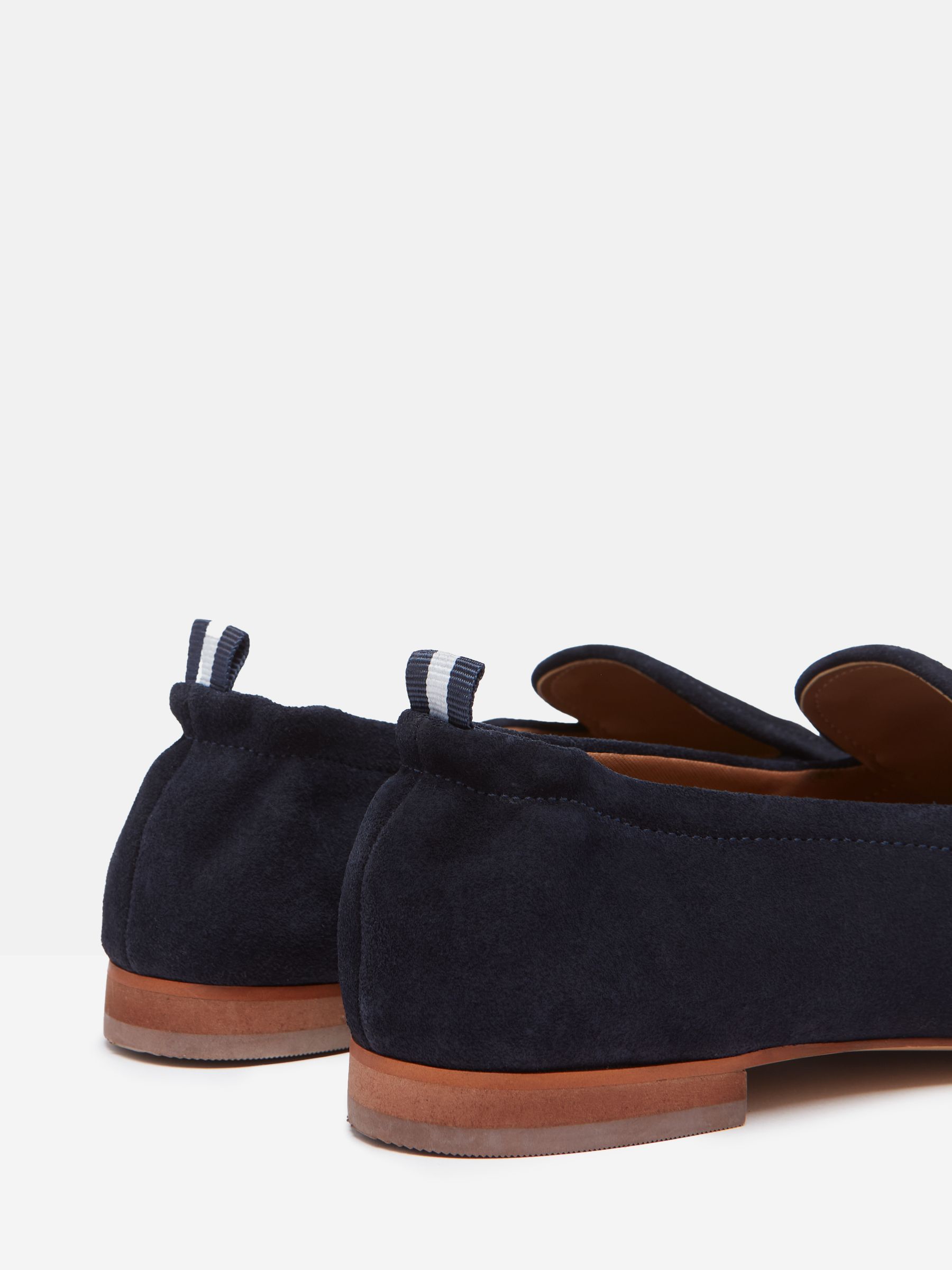 Sloane Narrow Fit Navy Blue Suede Loafers - Image 4 of 6
