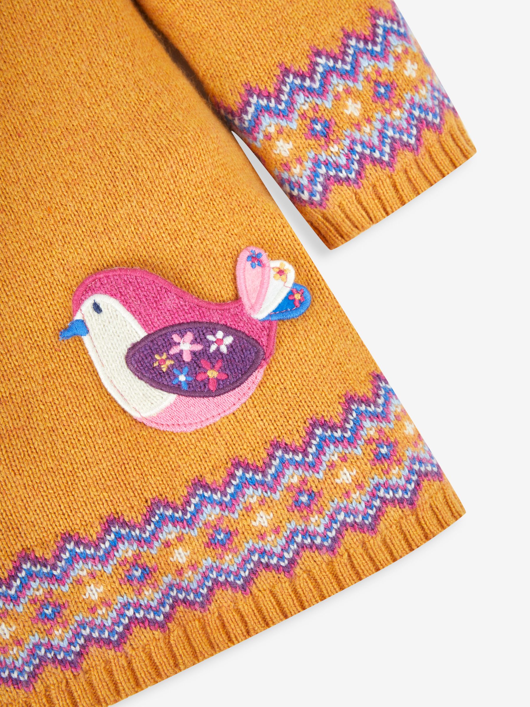 Mustard Yellow Bird Fair Isle Pattern Knitted Dress - Image 3 of 3
