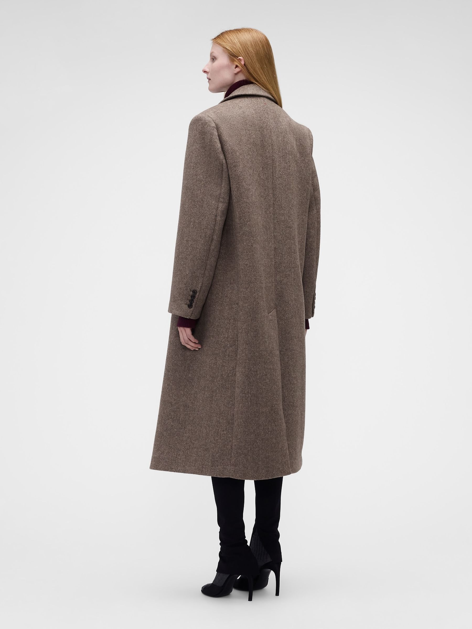 Gap x Victoria Beckham Brown Wool-Blend Chesterfield Coat - Image 2 of 9