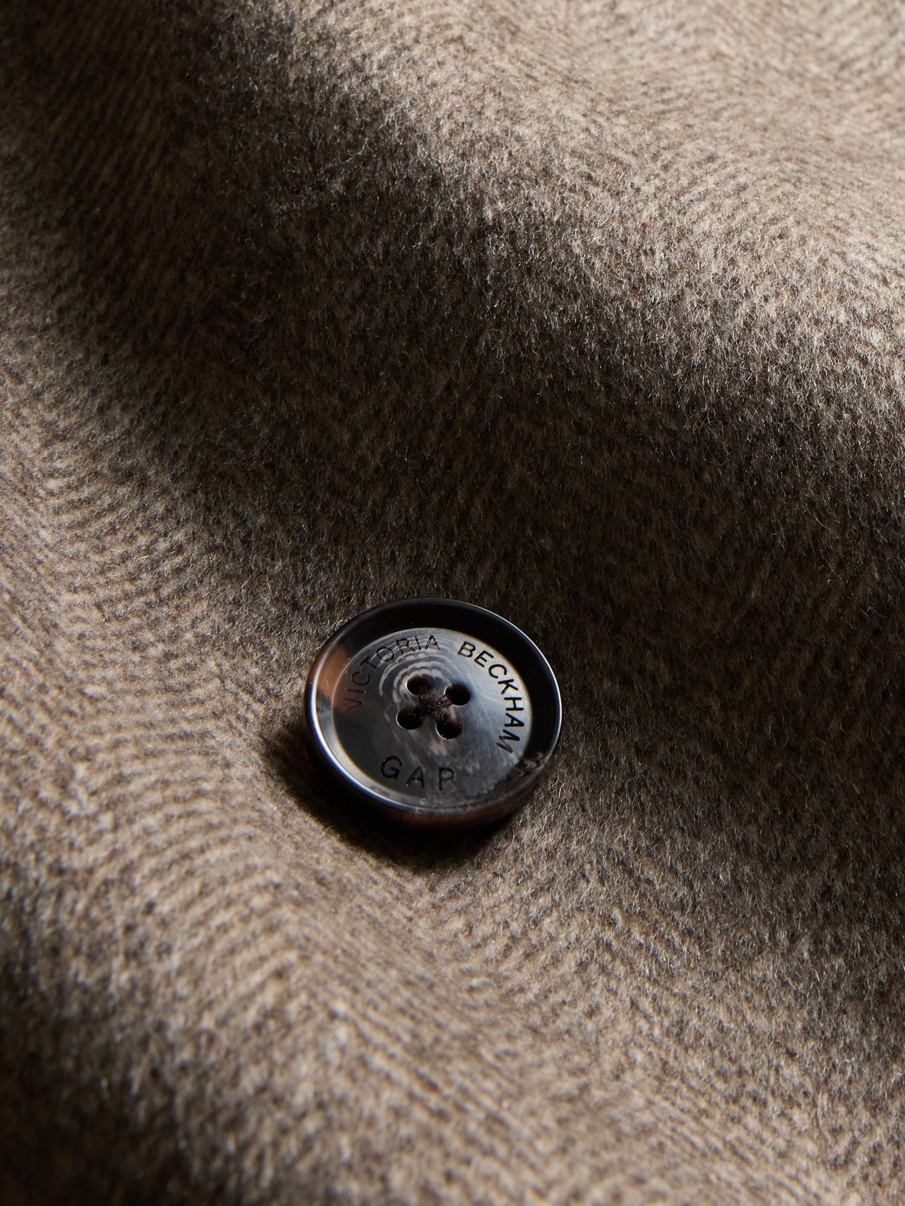 Gap x Victoria Beckham Brown Wool-Blend Chesterfield Coat - Image 6 of 9