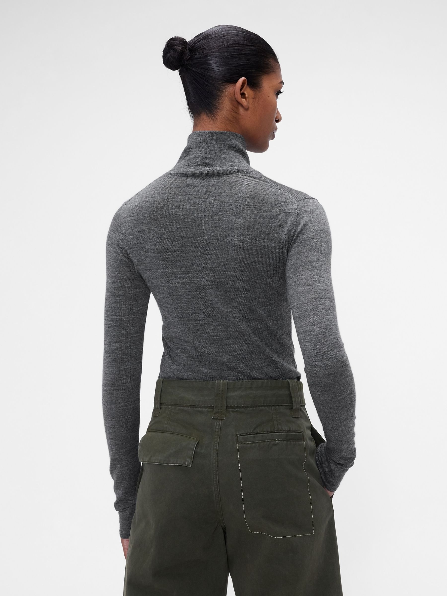 Gap x Victoria Beckham Grey Merino Turtle Neck Jumper - Image 2 of 7