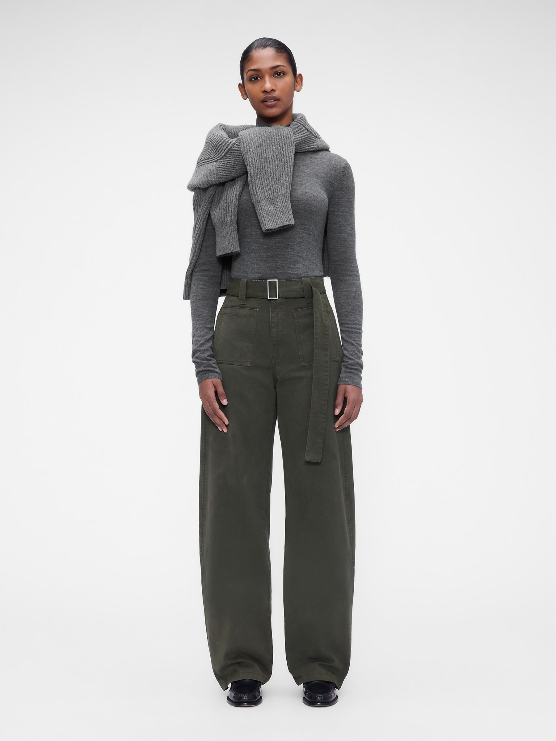 Gap x Victoria Beckham Grey Merino Turtle Neck Jumper - Image 3 of 7
