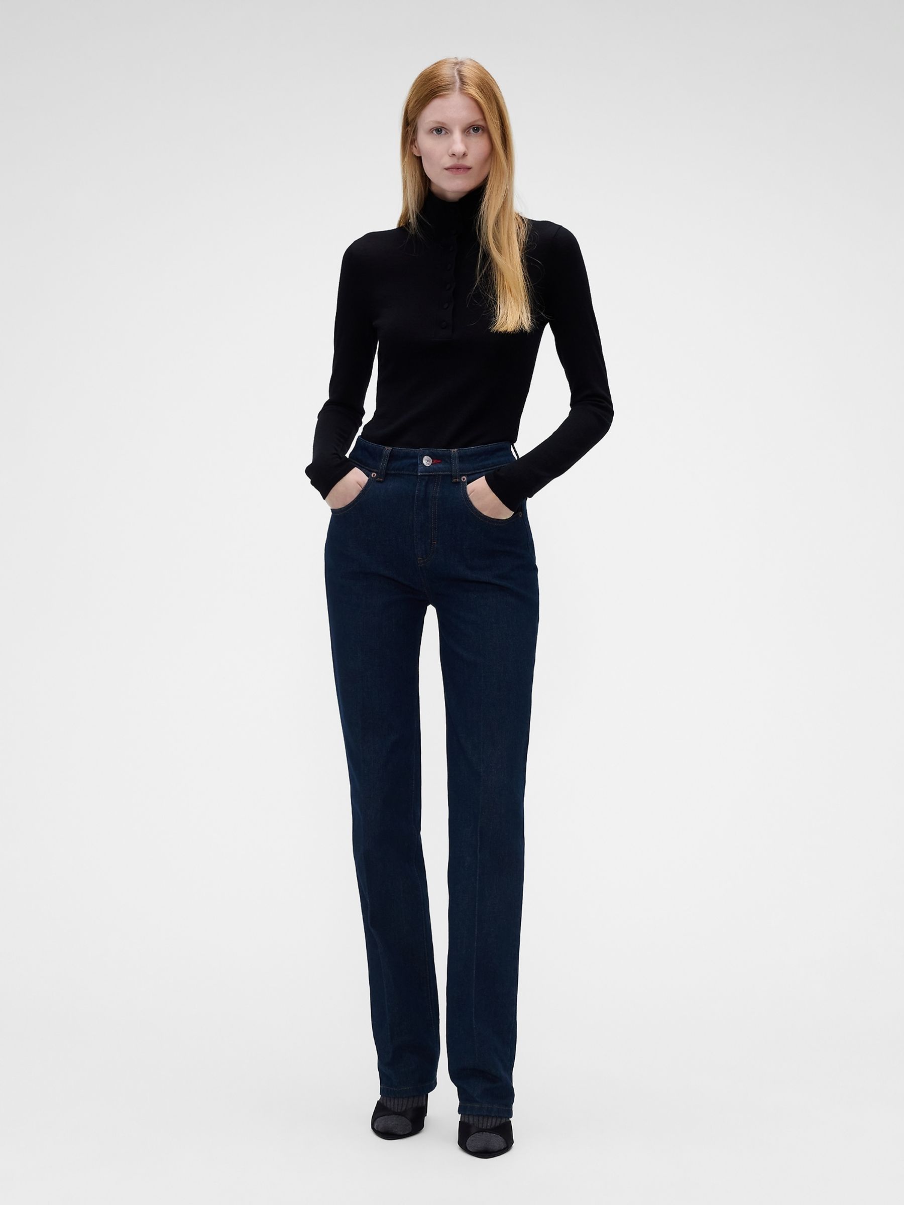 Gap x Victoria Beckham Black Merino Turtle Neck Jumper - Image 3 of 7