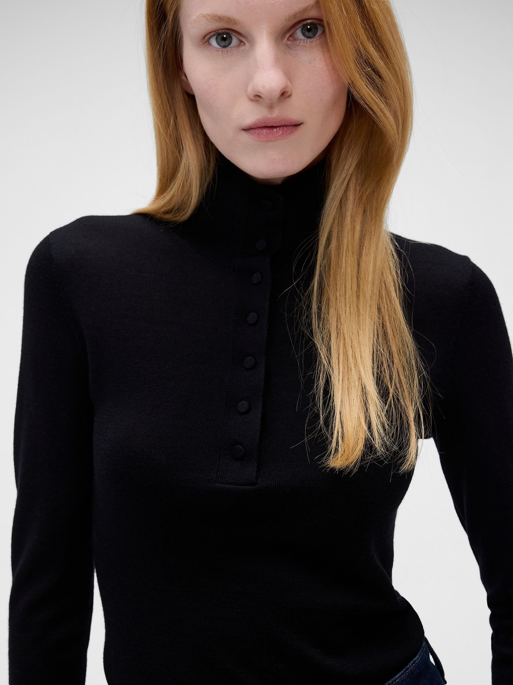 Gap x Victoria Beckham Black Merino Turtle Neck Jumper - Image 4 of 7