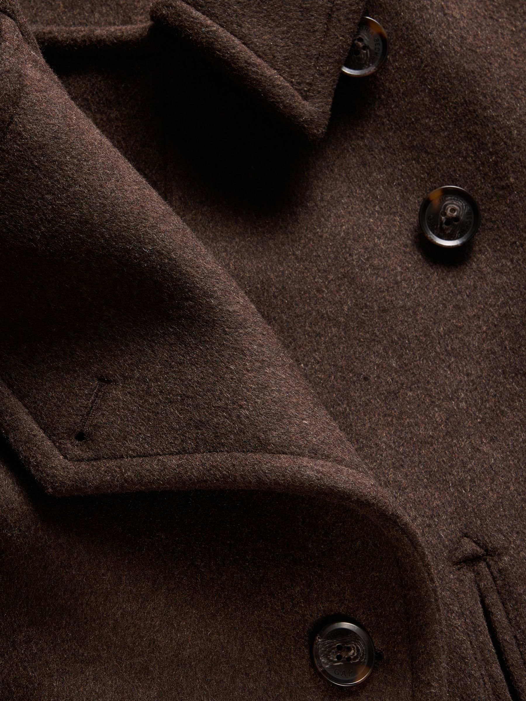 Gap x Victoria Beckham Brown Oversized Wool-Blend Peacoat - Image 7 of 9