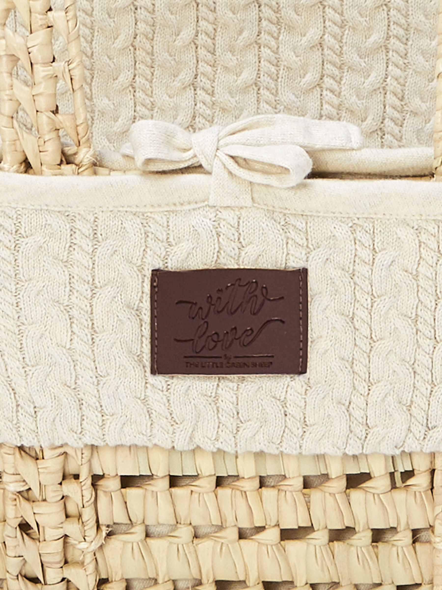The Little Green Sheep Natural Knitted Moses Basket and Mattress - Image 3 of 5