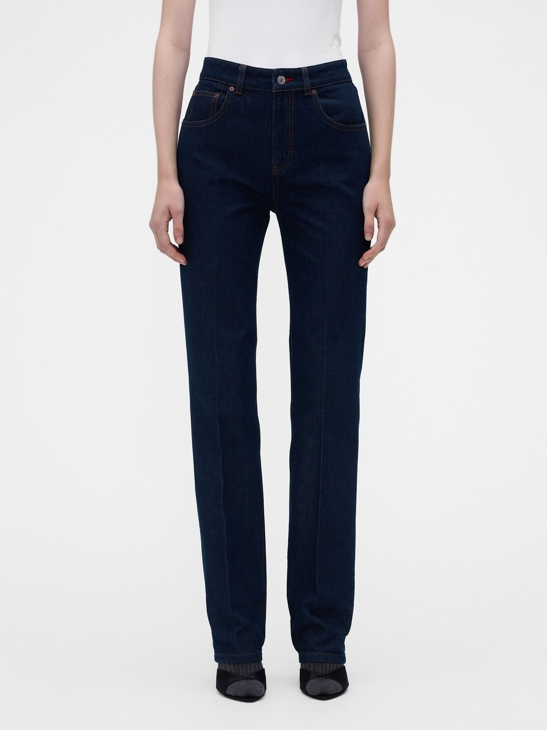 Gap x Victoria Beckham Dark Wash High Waisted Straight Jeans - Image 2 of 8