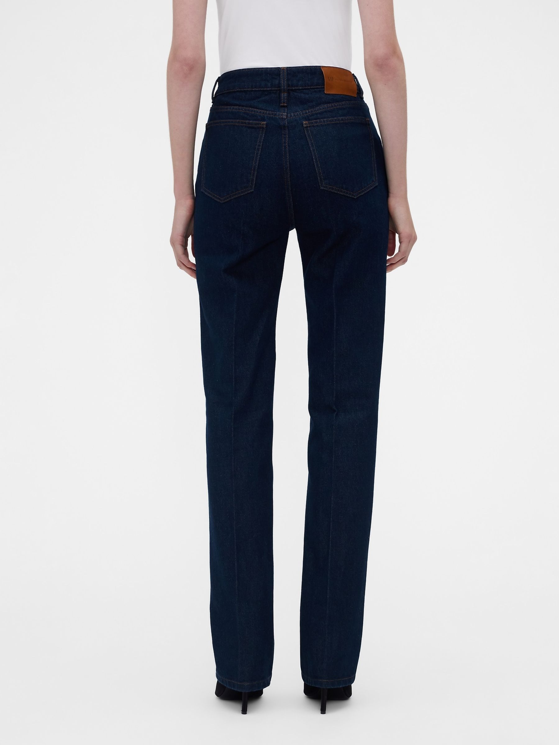 Gap x Victoria Beckham Dark Wash High Waisted Straight Jeans - Image 3 of 8