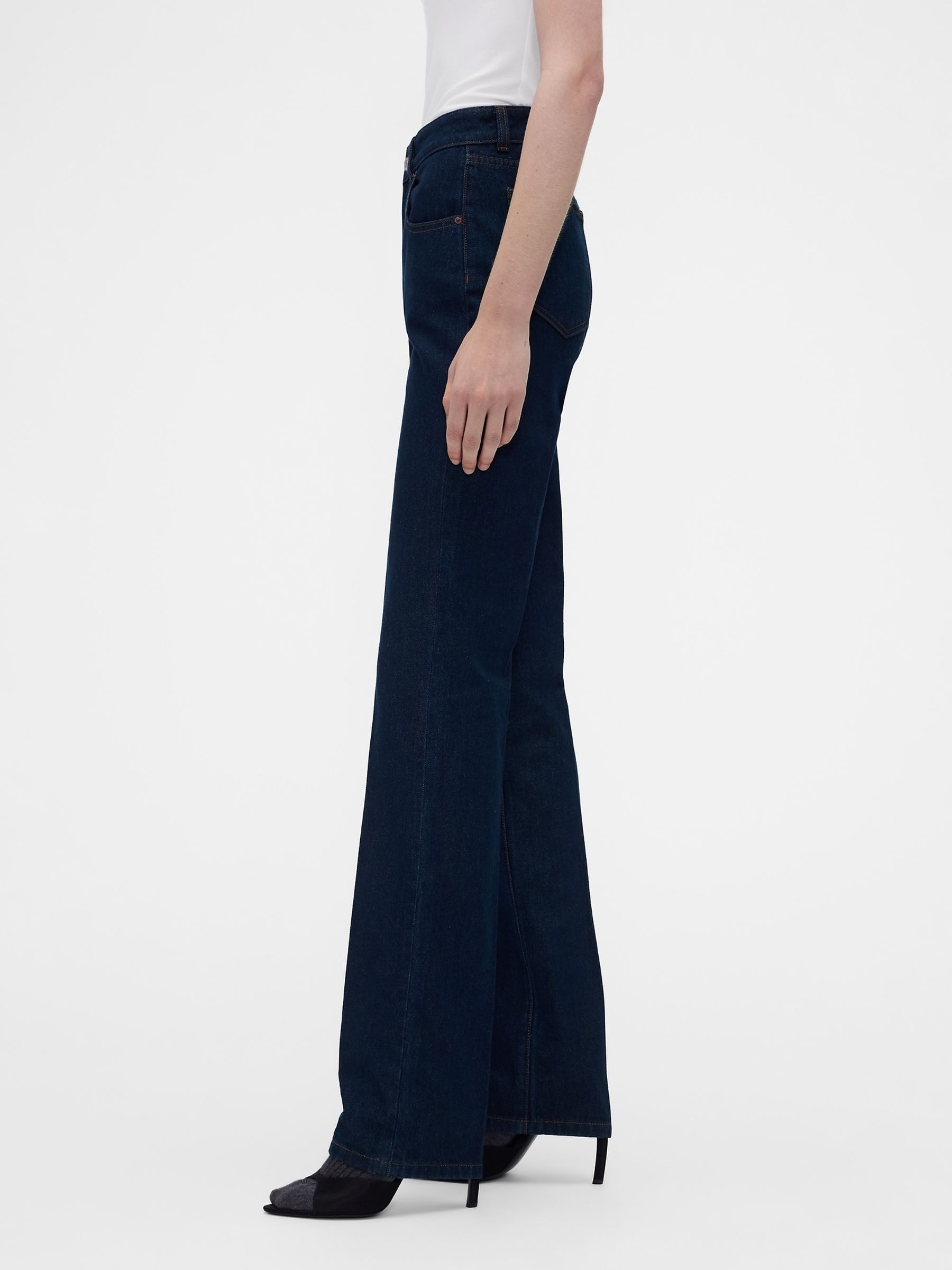 Gap x Victoria Beckham Dark Wash High Waisted Straight Jeans - Image 4 of 8
