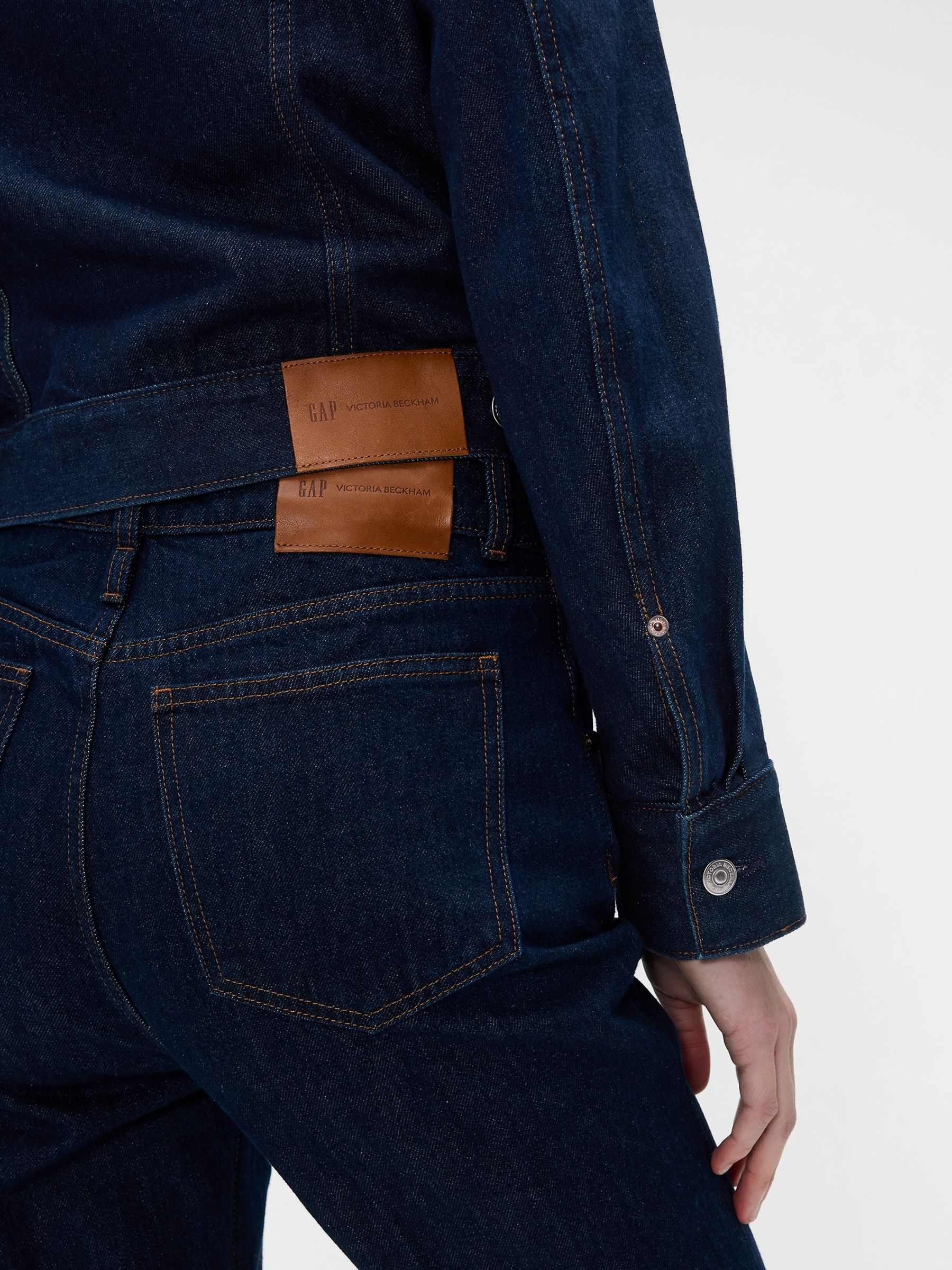 Gap x Victoria Beckham Dark Wash High Waisted Straight Jeans - Image 5 of 8