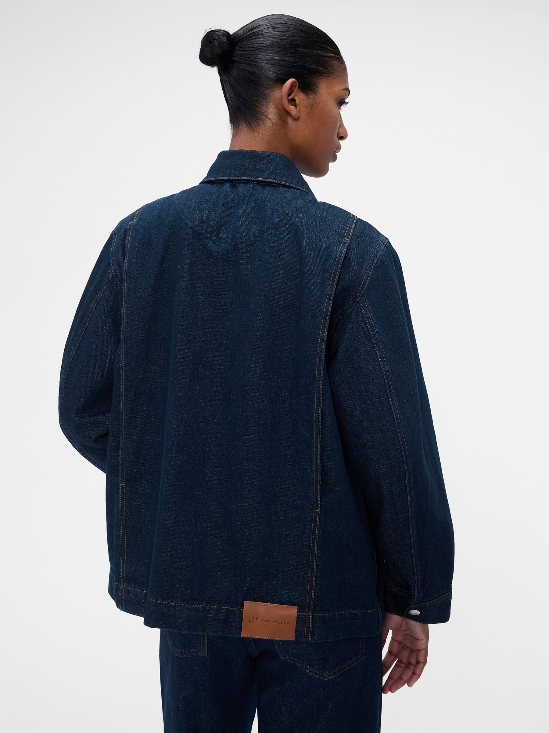 Gap x Victoria Beckham Dark Wash Denim Shirt Jacket - Image 2 of 7