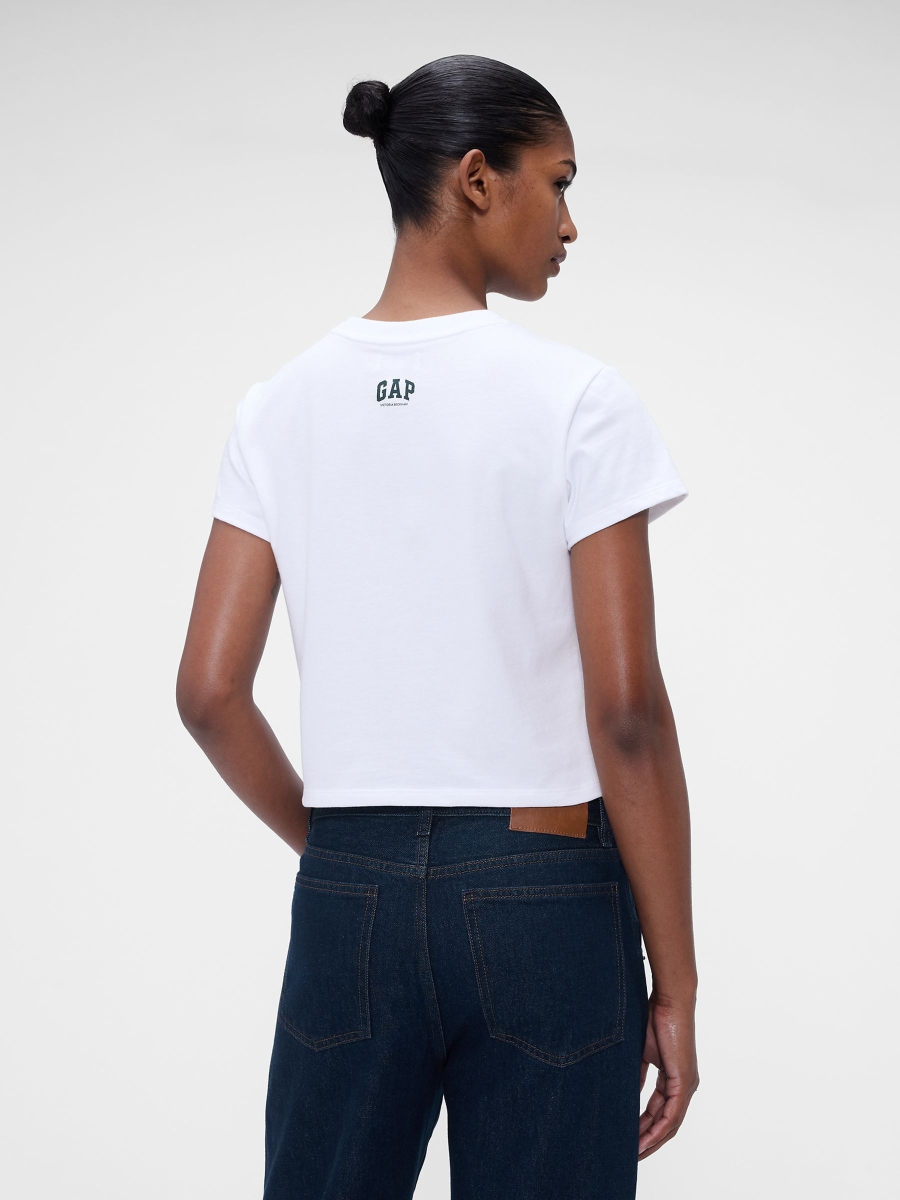Gap x Victoria Beckham White Logo Crop T-Shirt - Image 2 of 6 Gap x Victoria Beckham White Logo Crop T-Shirt - Image 2 of 6