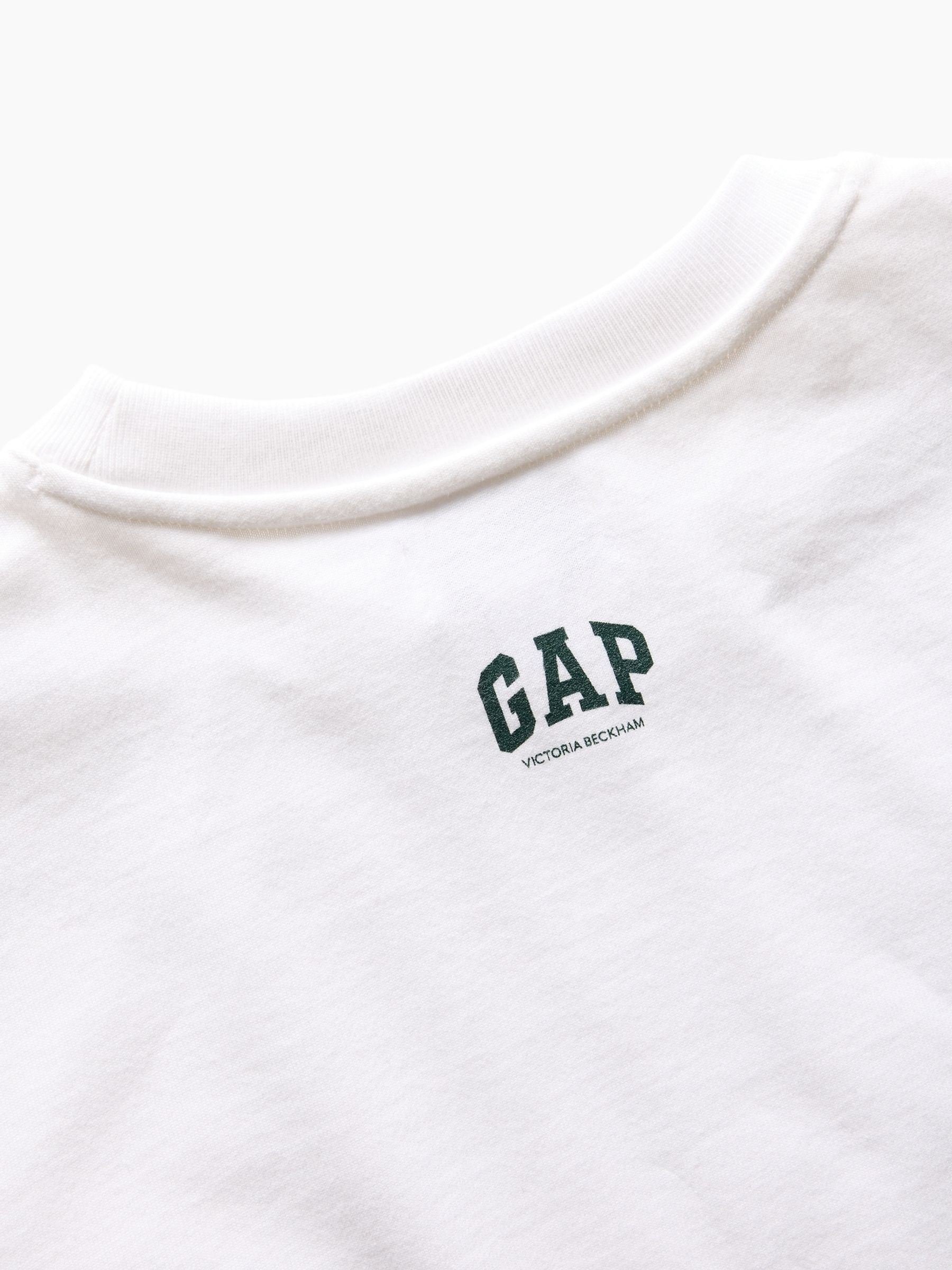 Gap x Victoria Beckham White Logo Crop T-Shirt - Image 4 of 6