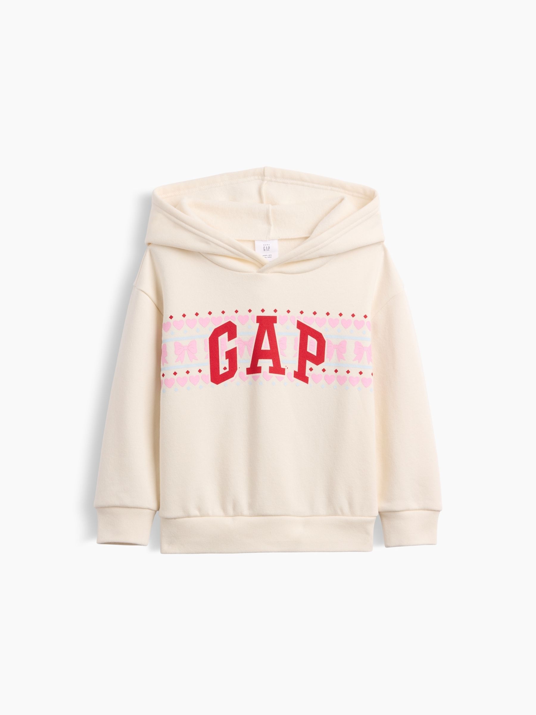Cream Fair Isle Relaxed Logo Hoodie - Image 1 of 3 Cream Fair Isle Relaxed Logo Hoodie - Image 1 of 3