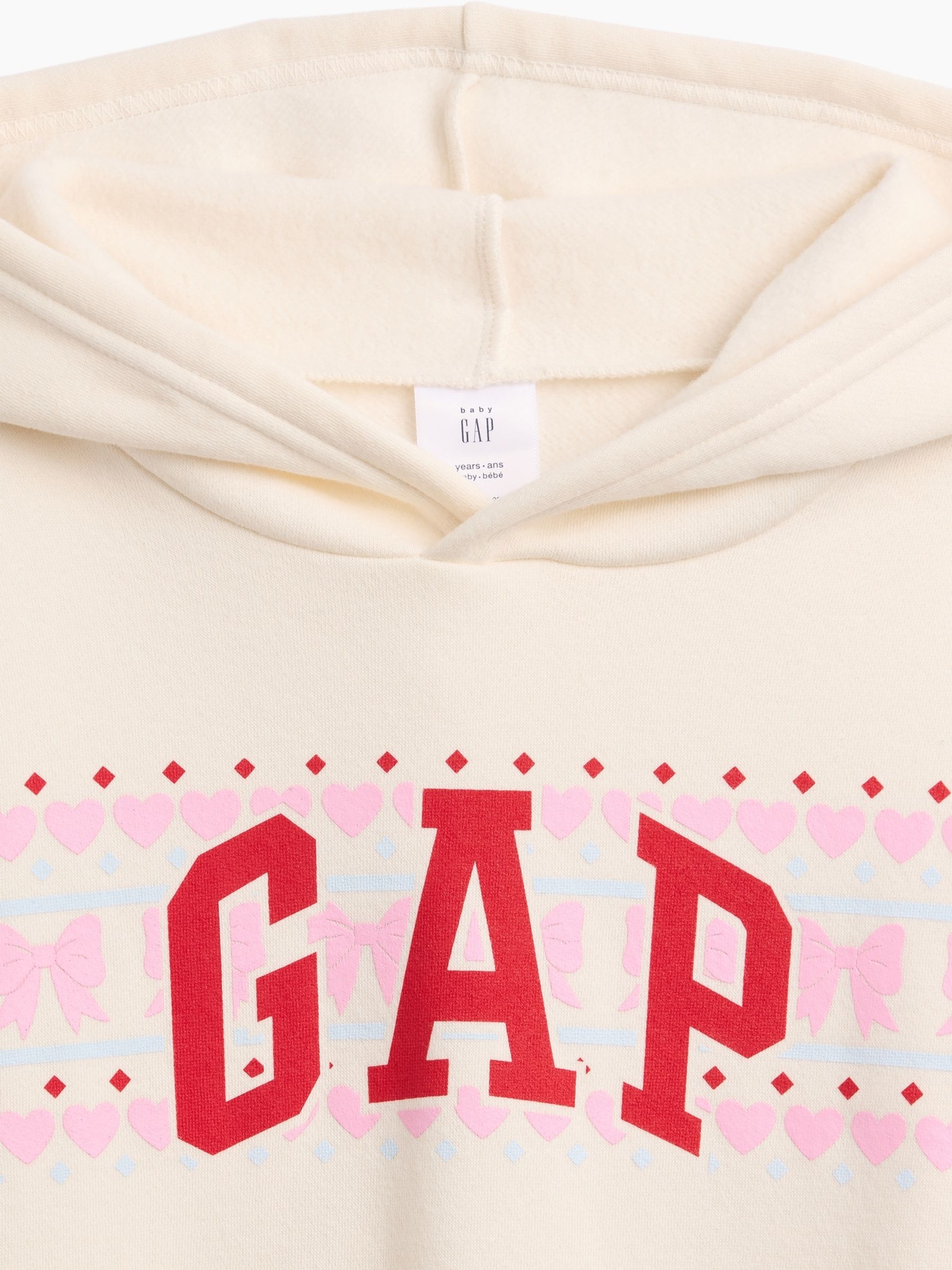 Cream Fair Isle Relaxed Logo Hoodie - Image 3 of 3 Cream Fair Isle Relaxed Logo Hoodie - Image 3 of 3