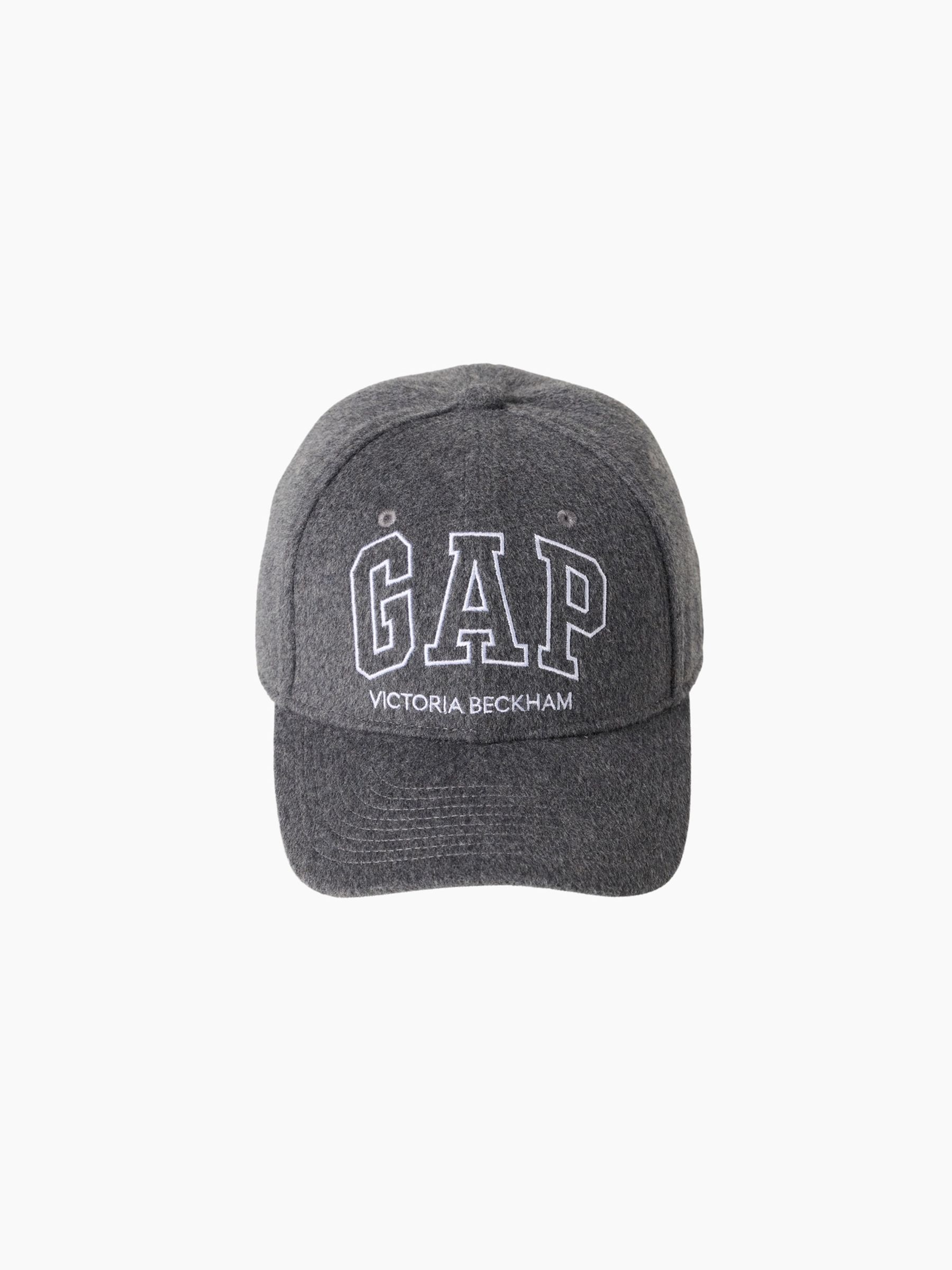 Gap x Victoria Beckham Grey Wool-Blend Logo Baseball Cap - Image 2 of 5