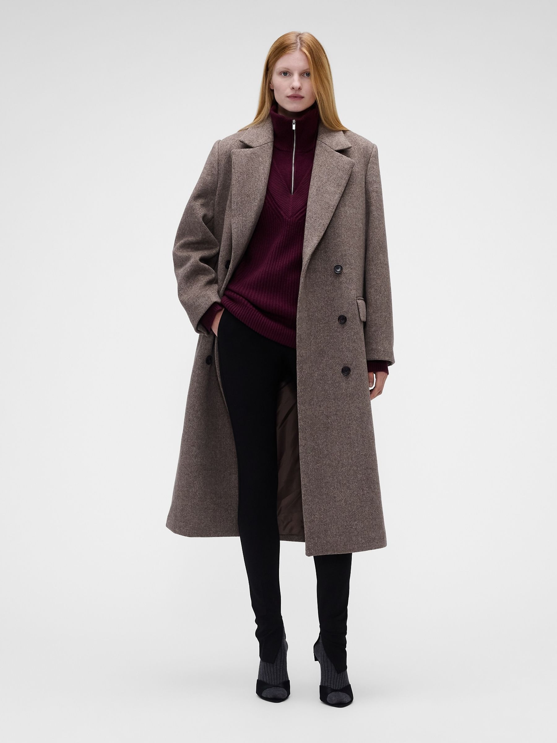 Gap x Victoria Beckham Black Mid Rise Split-Hem Ponte Trousers - Image 1 of 7
