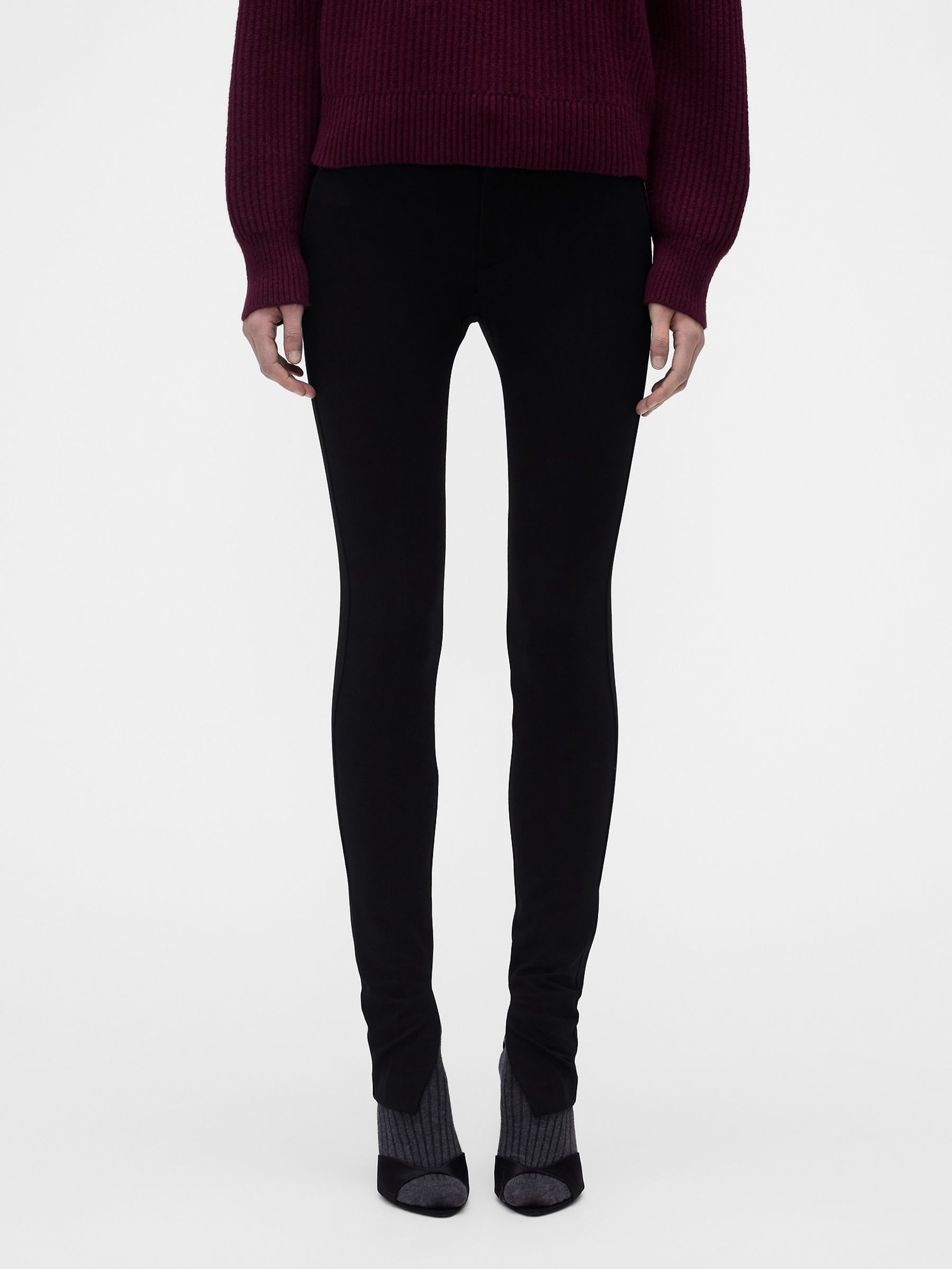 Gap x Victoria Beckham Black Mid Rise Split-Hem Ponte Trousers - Image 2 of 7
