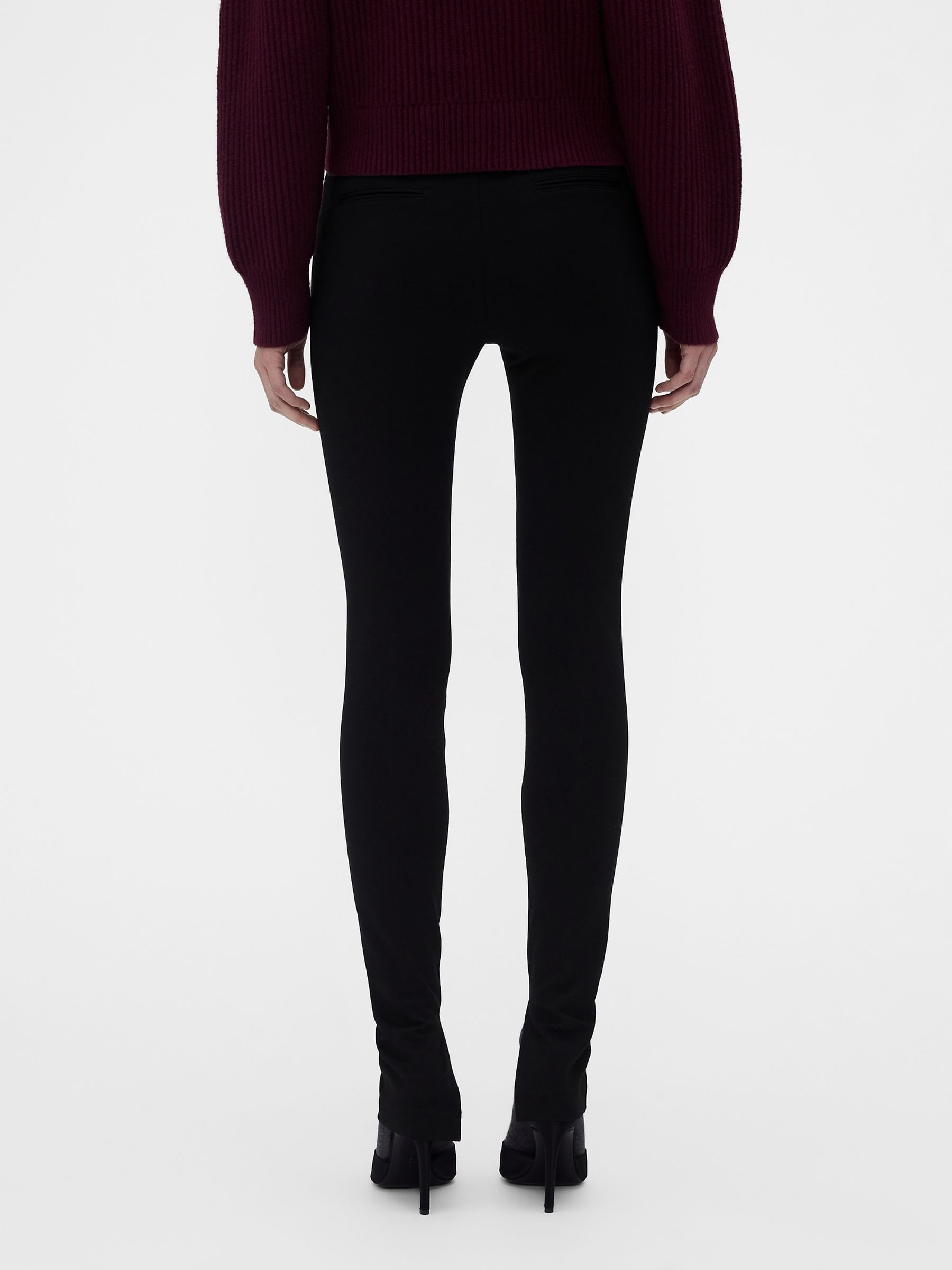 Gap x Victoria Beckham Black Mid Rise Split-Hem Ponte Trousers - Image 3 of 7