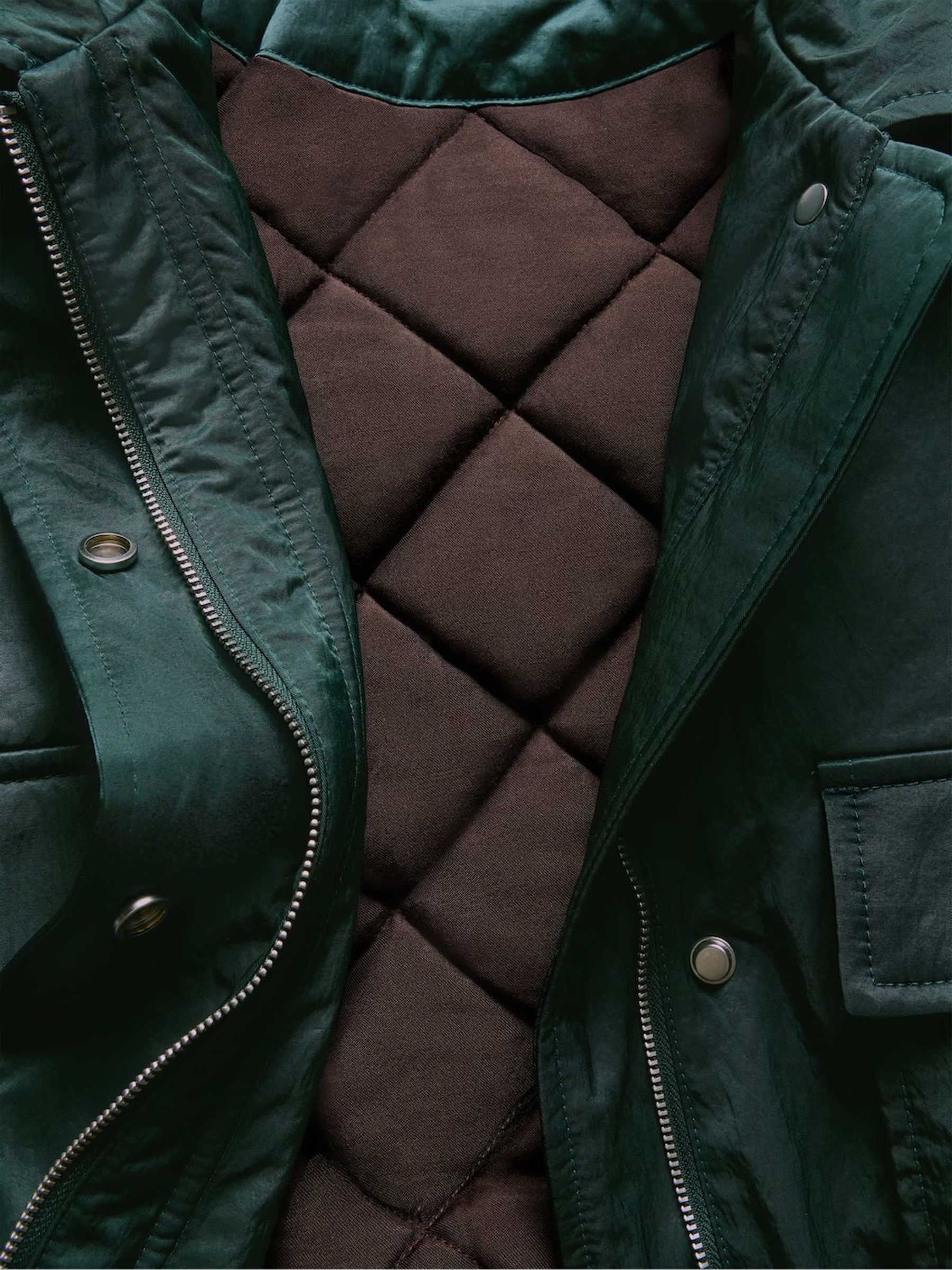 Gap x Victoria Beckham Green Oversized Satin Bomber Jacket - Image 6 of 7