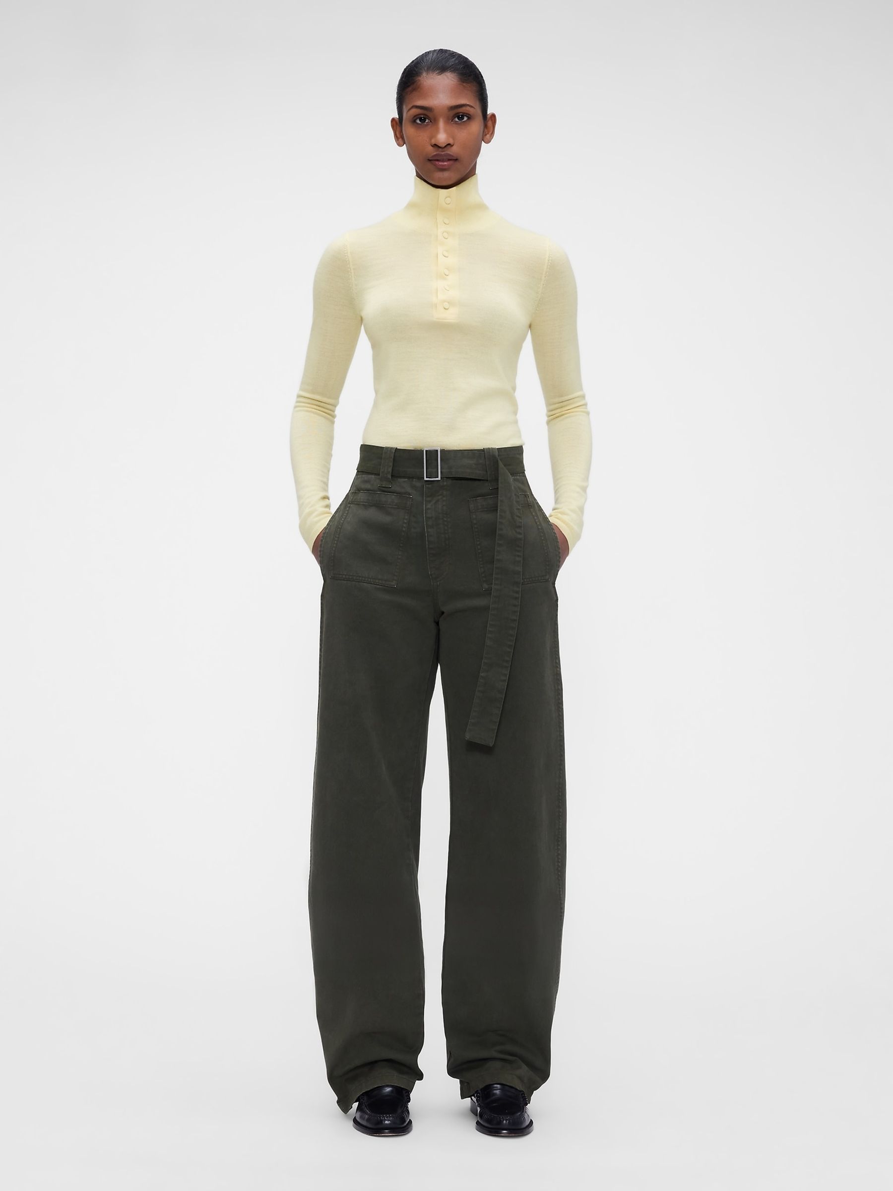 Gap x Victoria Beckham Yellow Merino Turtle Neck Jumper - Image 3 of 7