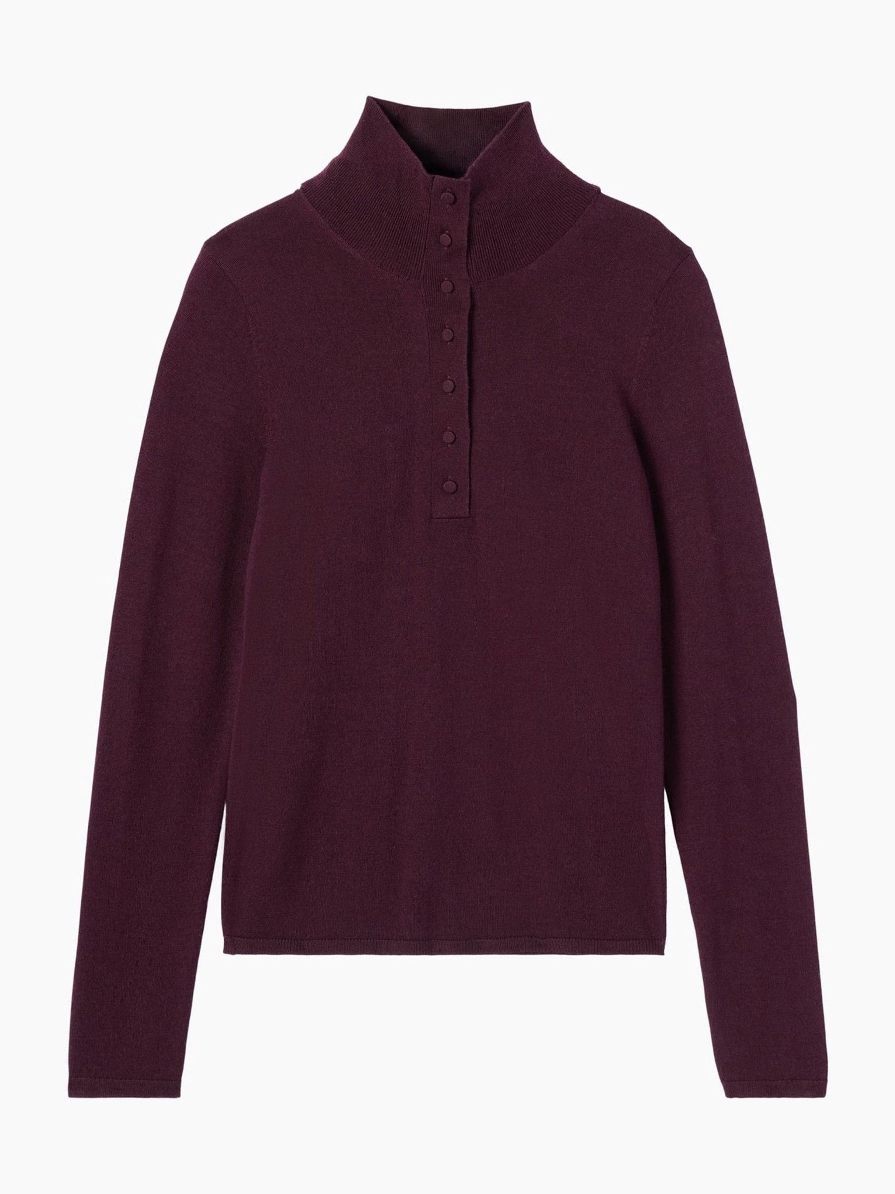 Gap x Victoria Beckham Burgundy Red Merino Turtle Neck Jumper - Image 4 of 6