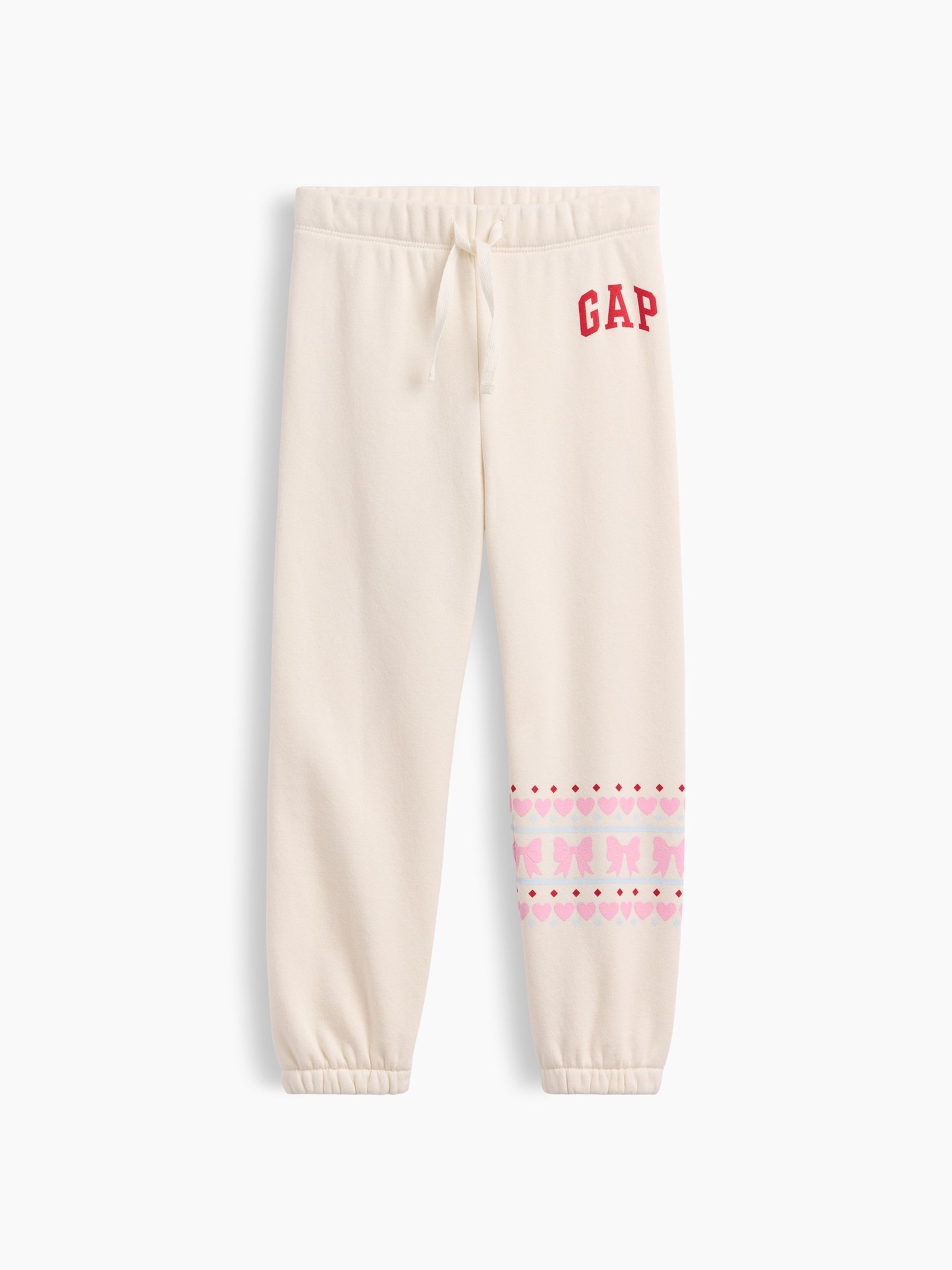 Cream Fair Isle Relaxed Pull On Logo Joggers - Image 1 of 3 Cream Fair Isle Relaxed Pull On Logo Joggers - Image 1 of 3