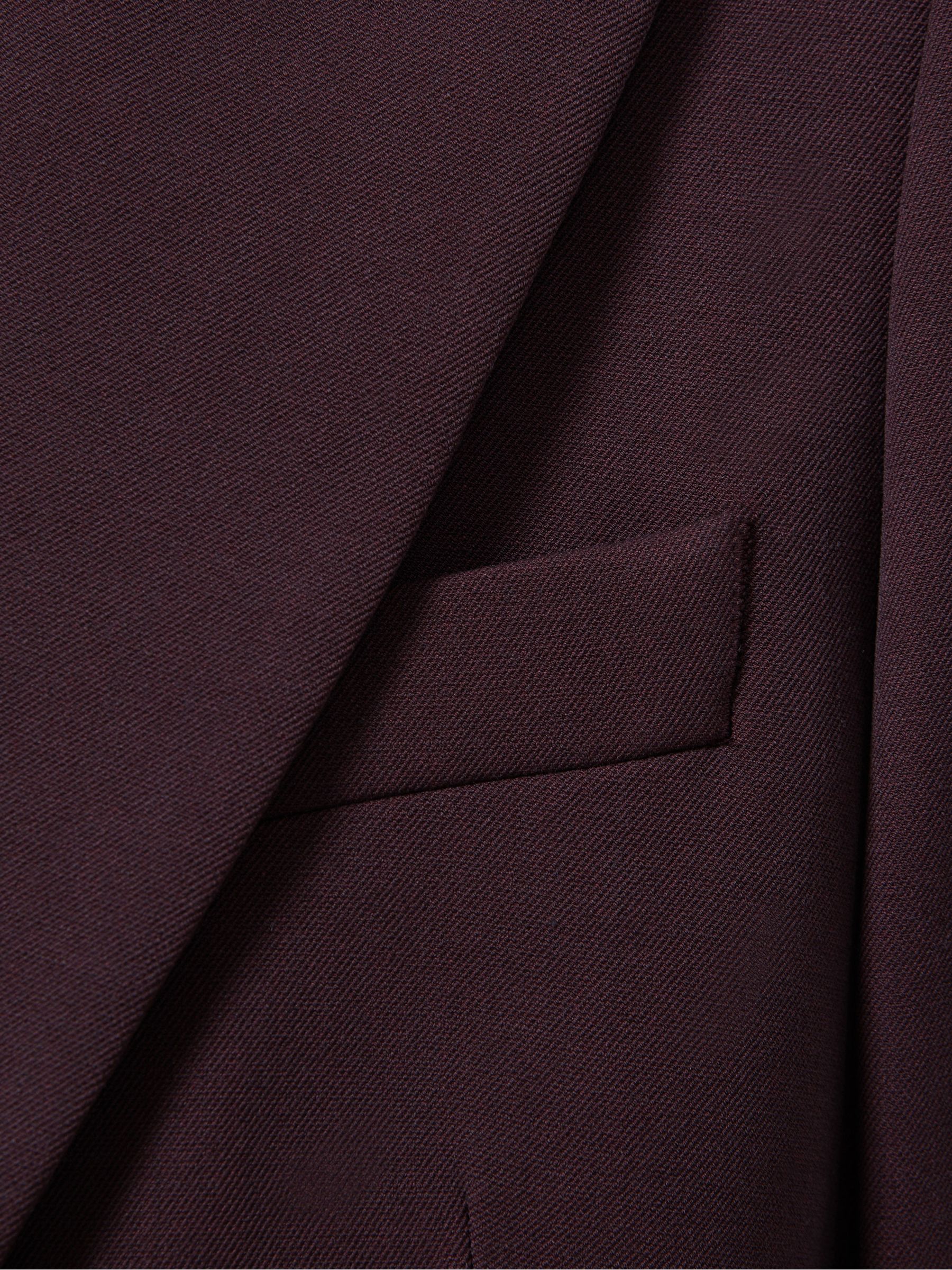 Tailored Single Breasted Suit Blazer in Berry - Image 8 of 8