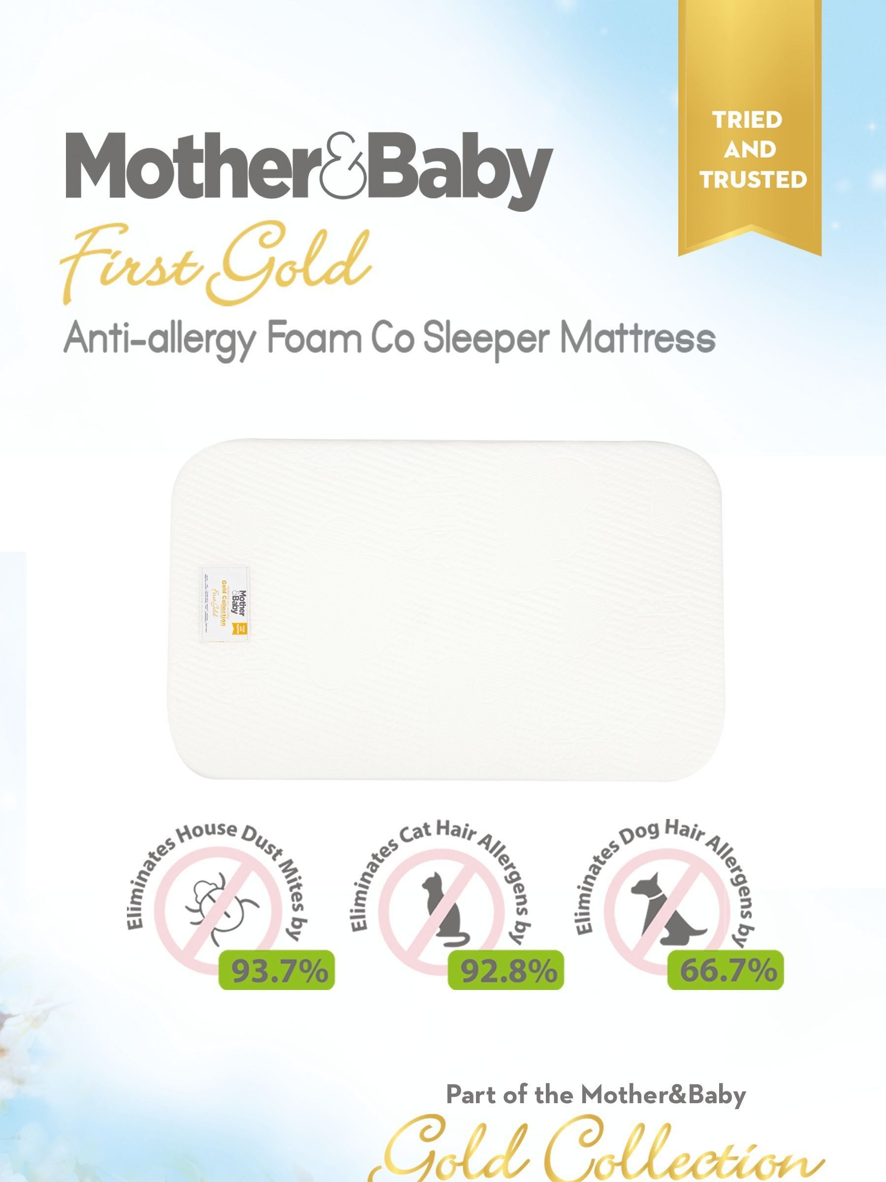 White Mother&Baby Anti Allergy Foam Co Sleeper Mattress - Image 2 of 5