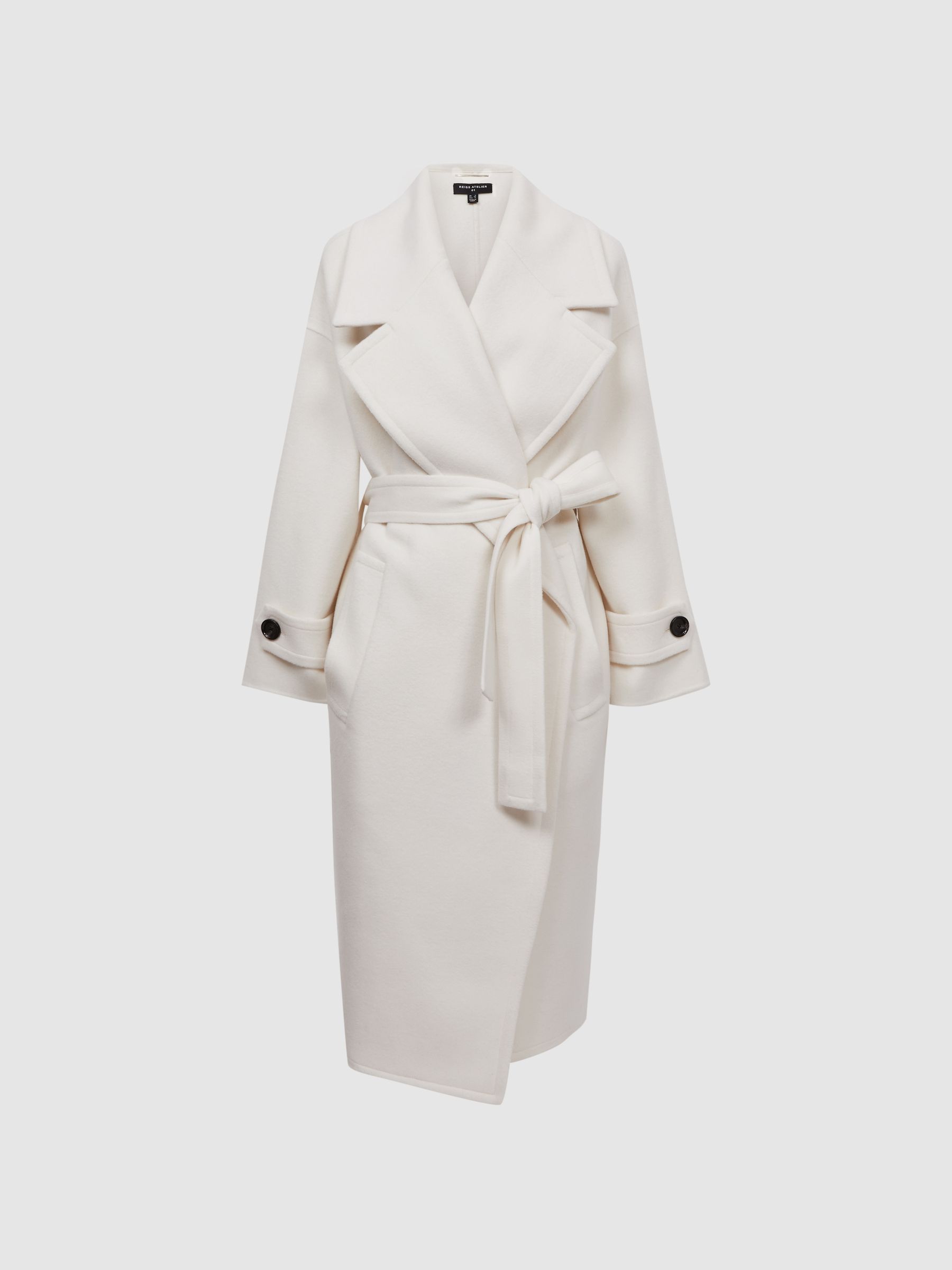 Atelier Wool-Cashmere Blindseam Coat in Cream - Image 2 of 6 Atelier Wool-Cashmere Blindseam Coat in Cream - Image 2 of 6