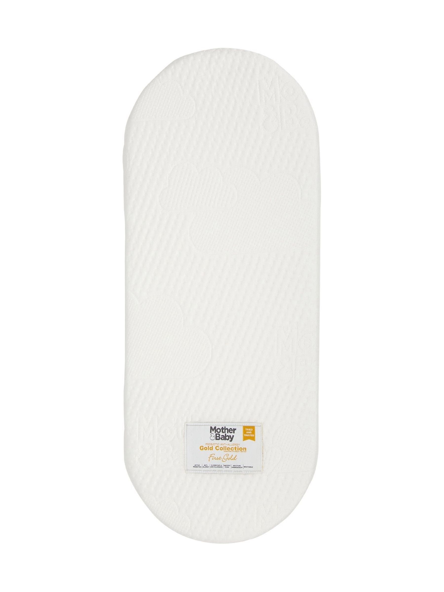 White Mother&Baby Anti Allergy Foam Moses Basket Large Mattress - Image 1 of 6