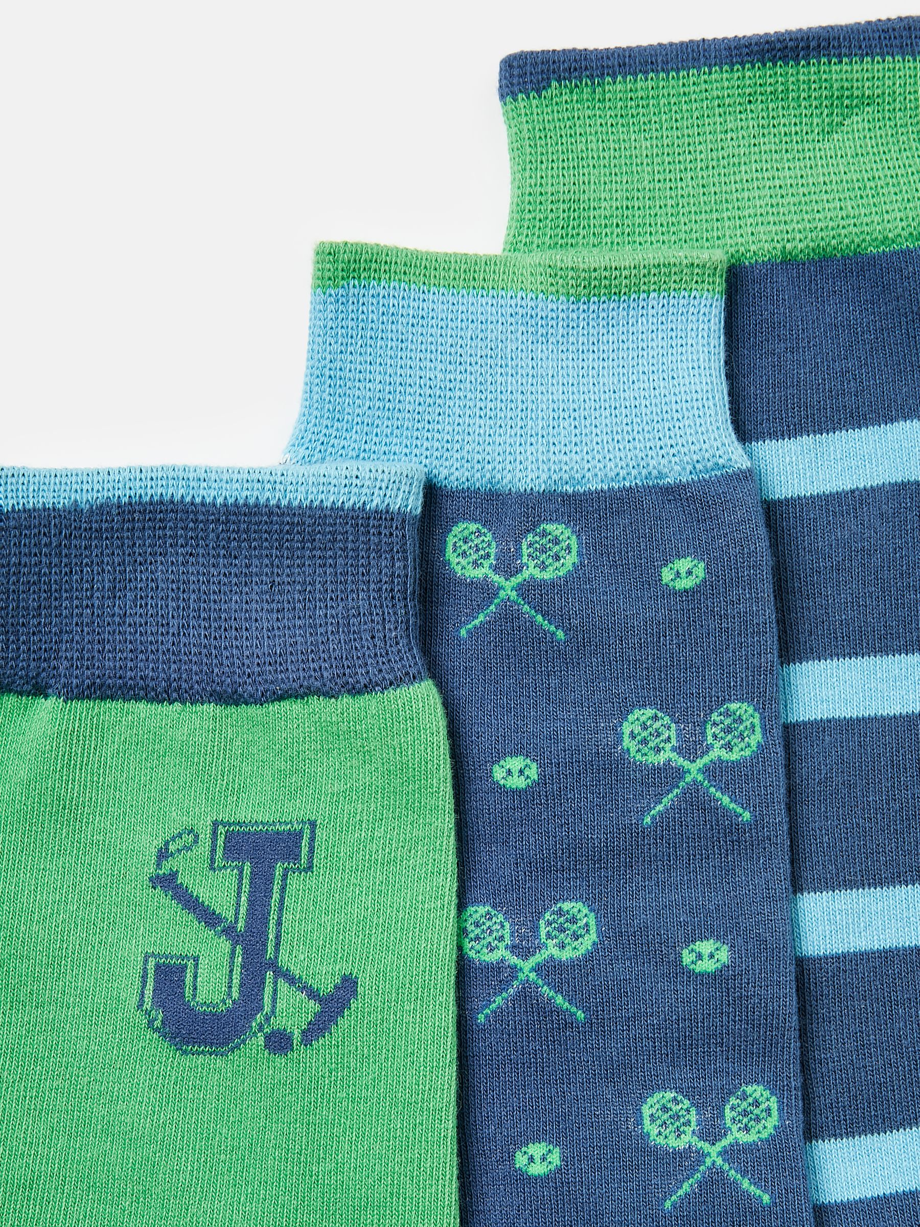 Striking Blue/Green Pack of Three Socks - Image 3 of 3