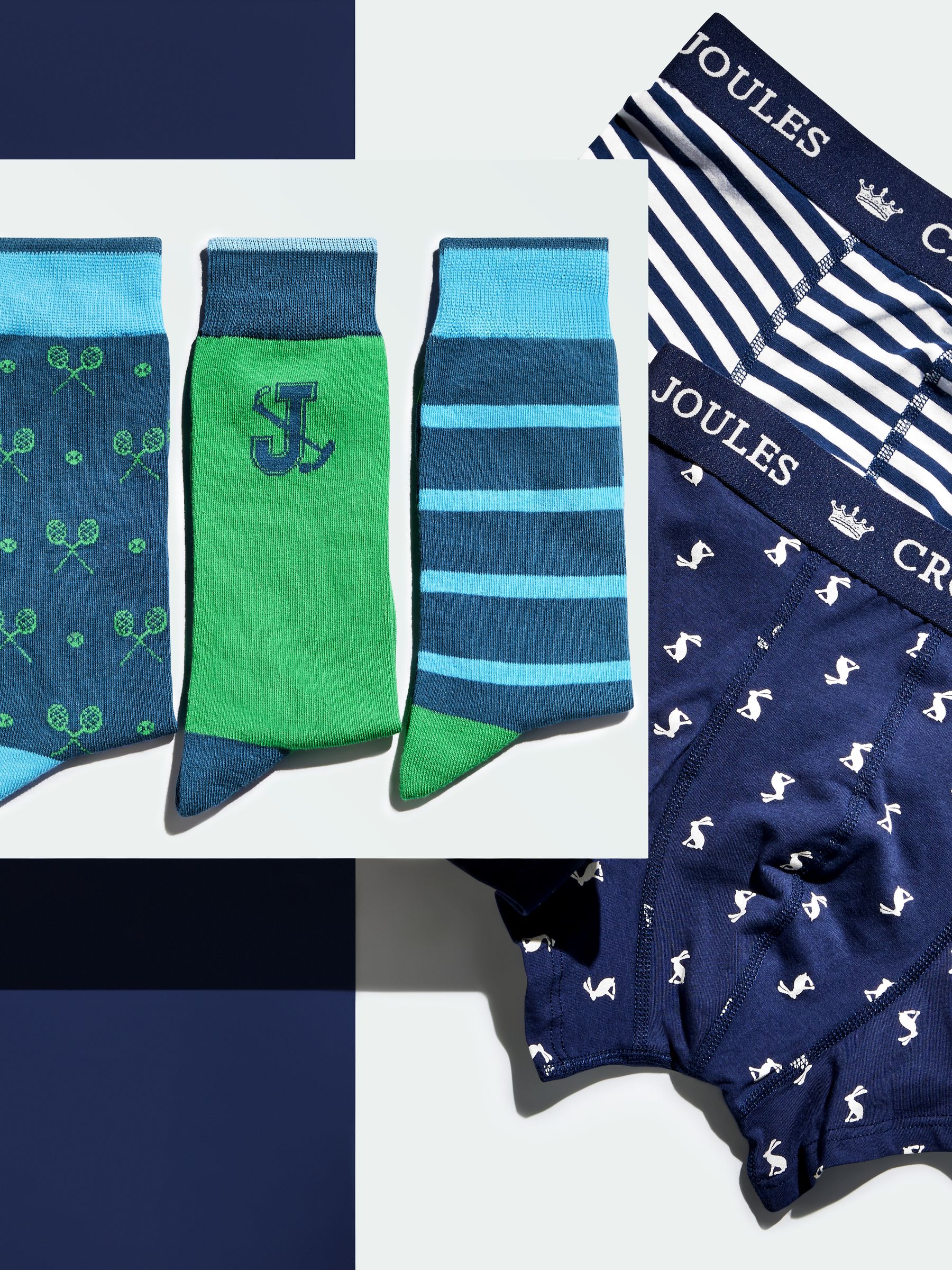 Striking Blue/Green Pack of Three Socks - Image 4 of 5