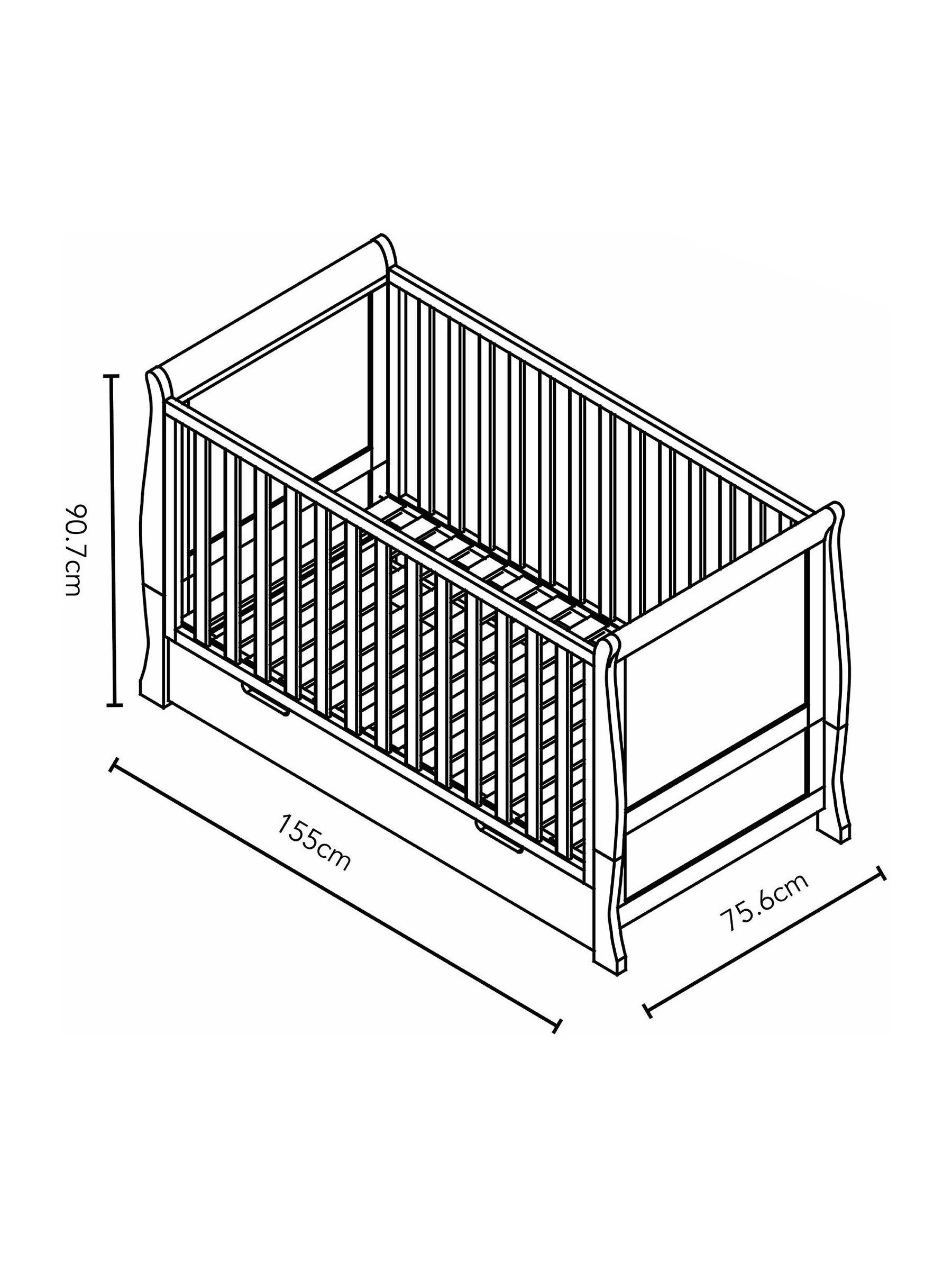 Obaby White Stamford Classic Nursery Furniture Set 3 Piece - Image 10 of 12
