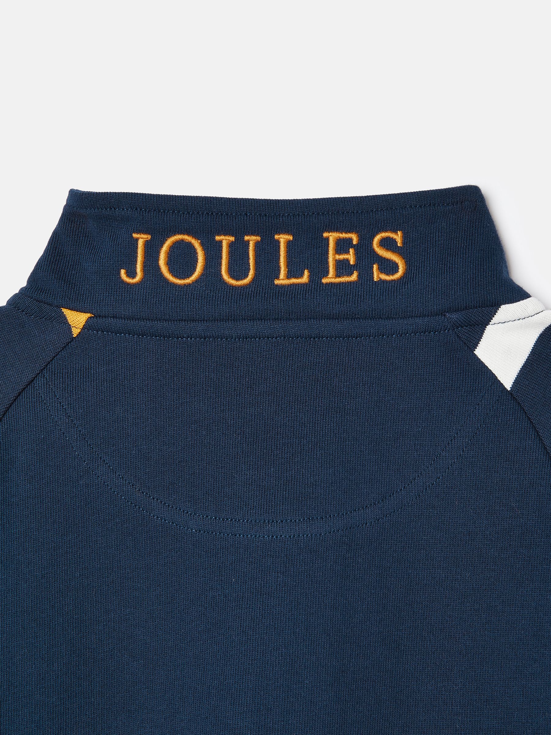 Boys' Ellis Navy Blue Quarter Zip Rugby Sweatshirt - Image 10 of 13