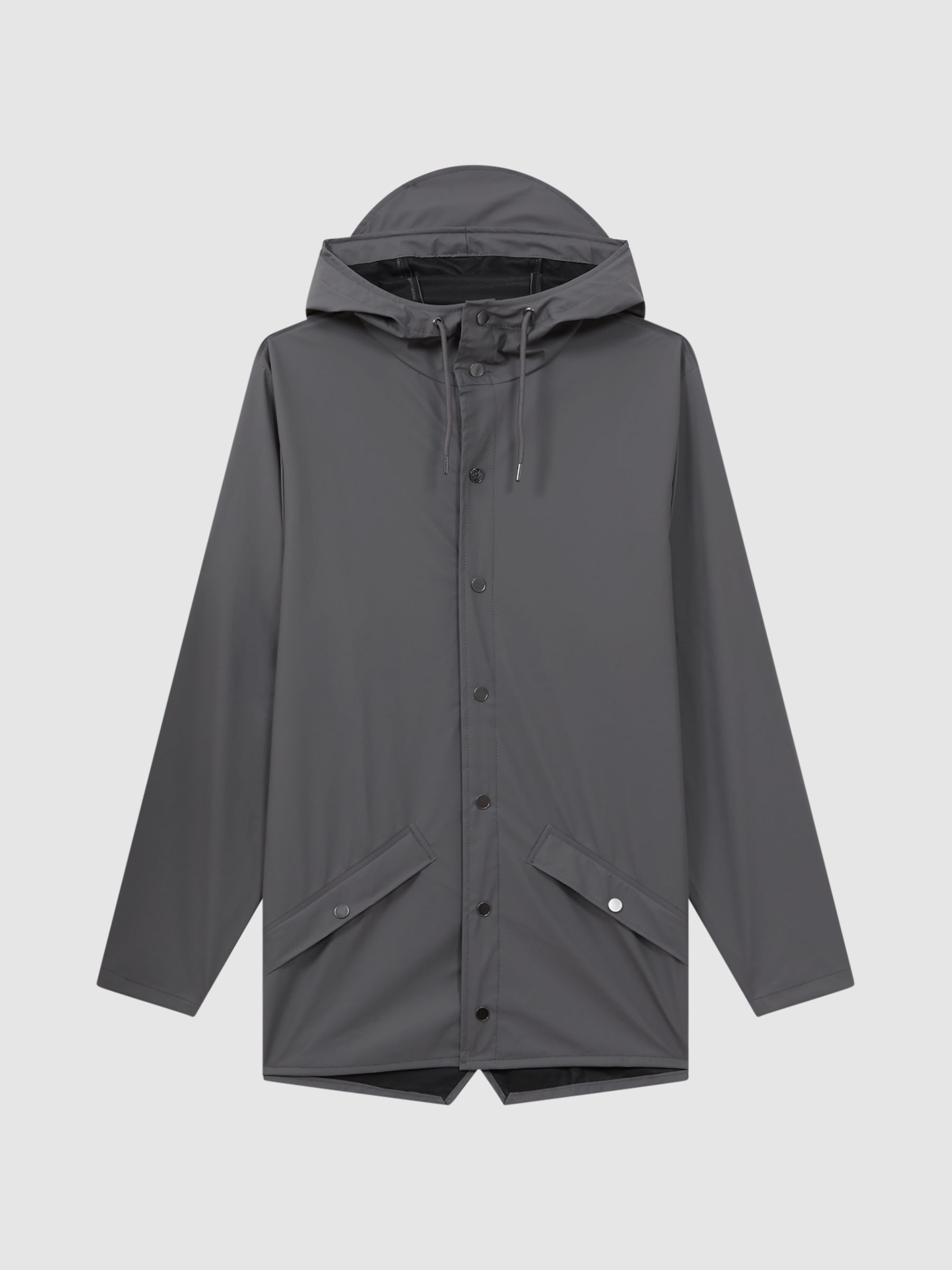 Rains Unisex Hooded Raincoat Jacket in Grey - Image 2 of 10