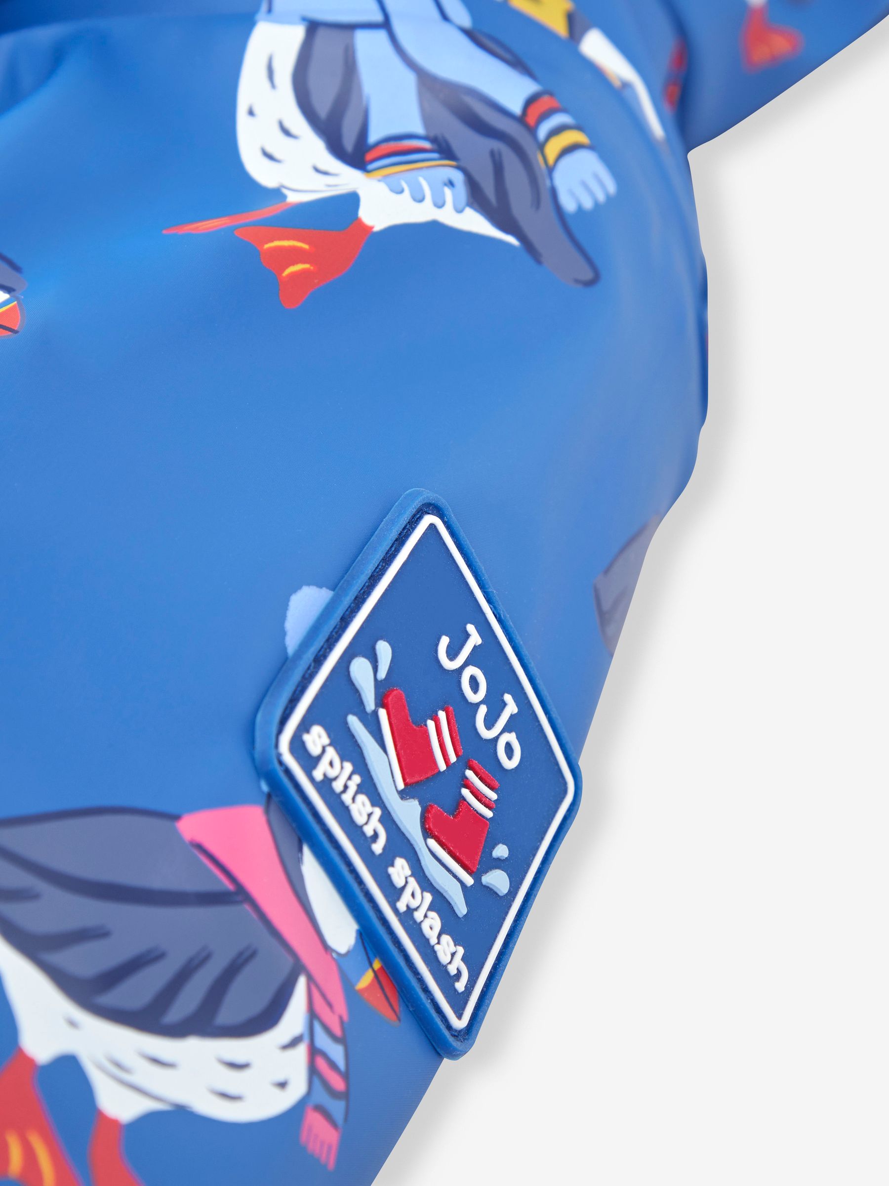 Denim Blue Puffin Print Cosy Waterproof Jacket - Image 6 of 7