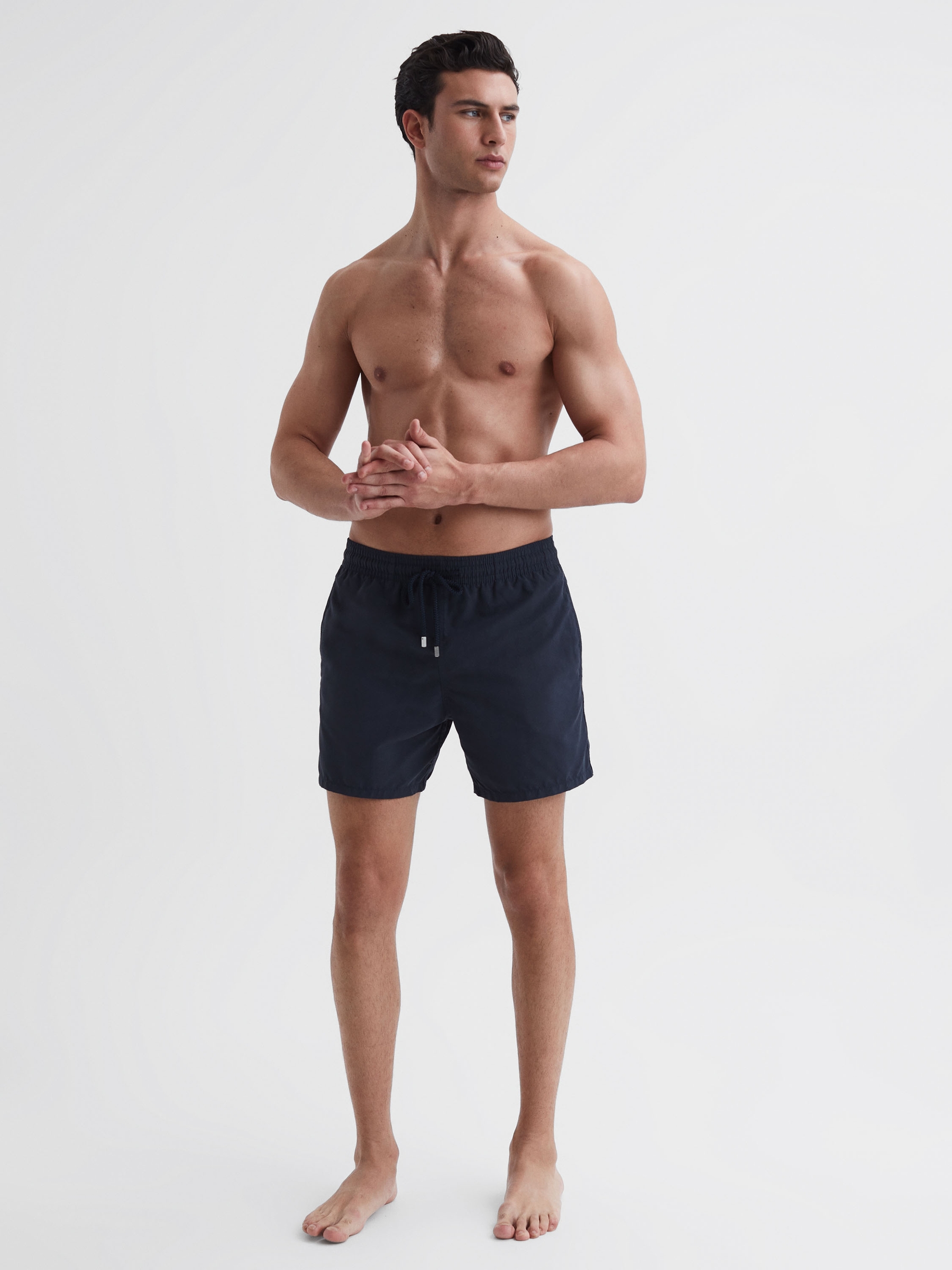 Vilebrequin Plain Swim Shorts in Navy - Image 1 of 5