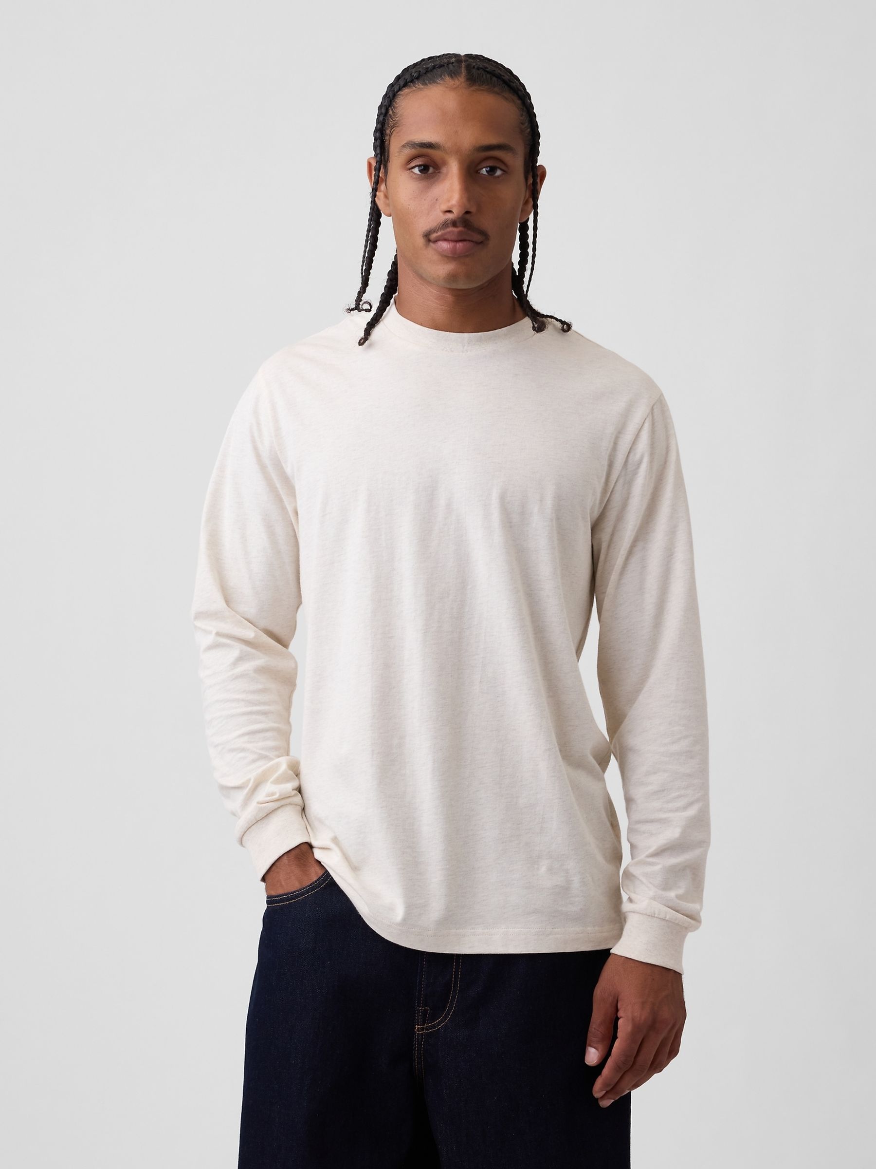 Cream Long Sleeve T-Shirt - Image 1 of 4
