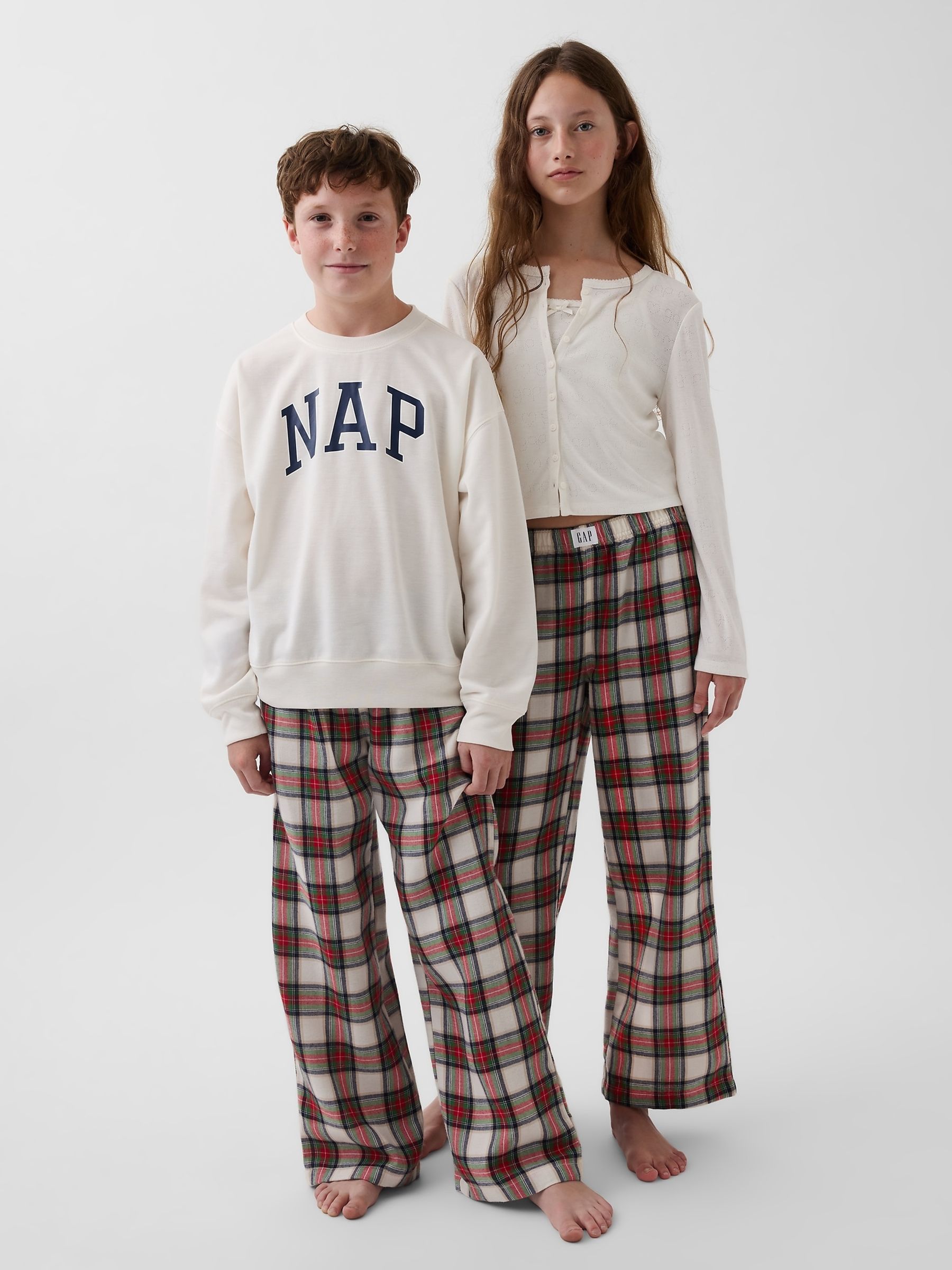 Red & Cream Check Matching Family Flannel Pyjama Bottoms - Image 1 of 6
